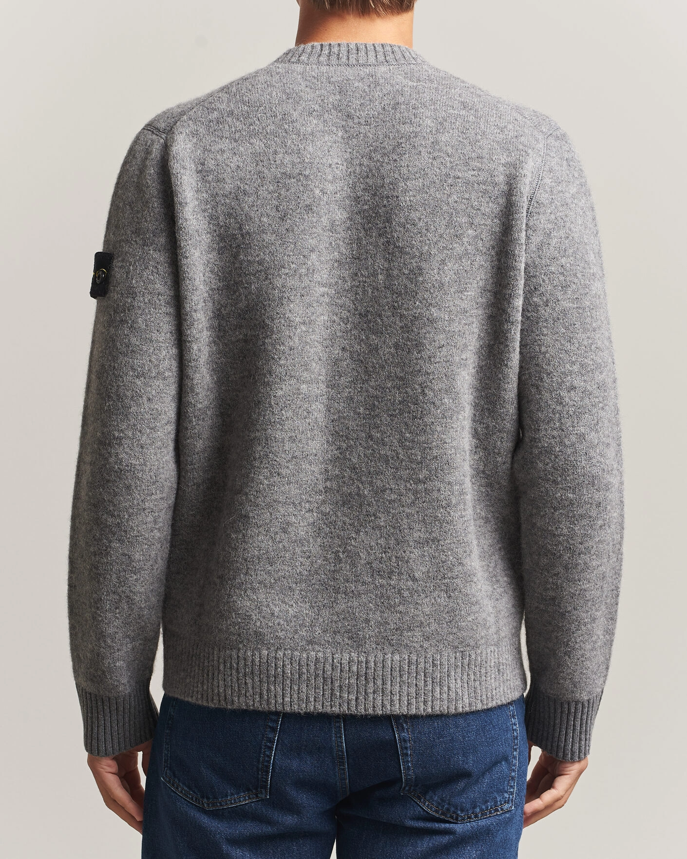 Herr | Tröjor | Stone Island | Baby Alpaca Blend Contrast Crew Grey Melange