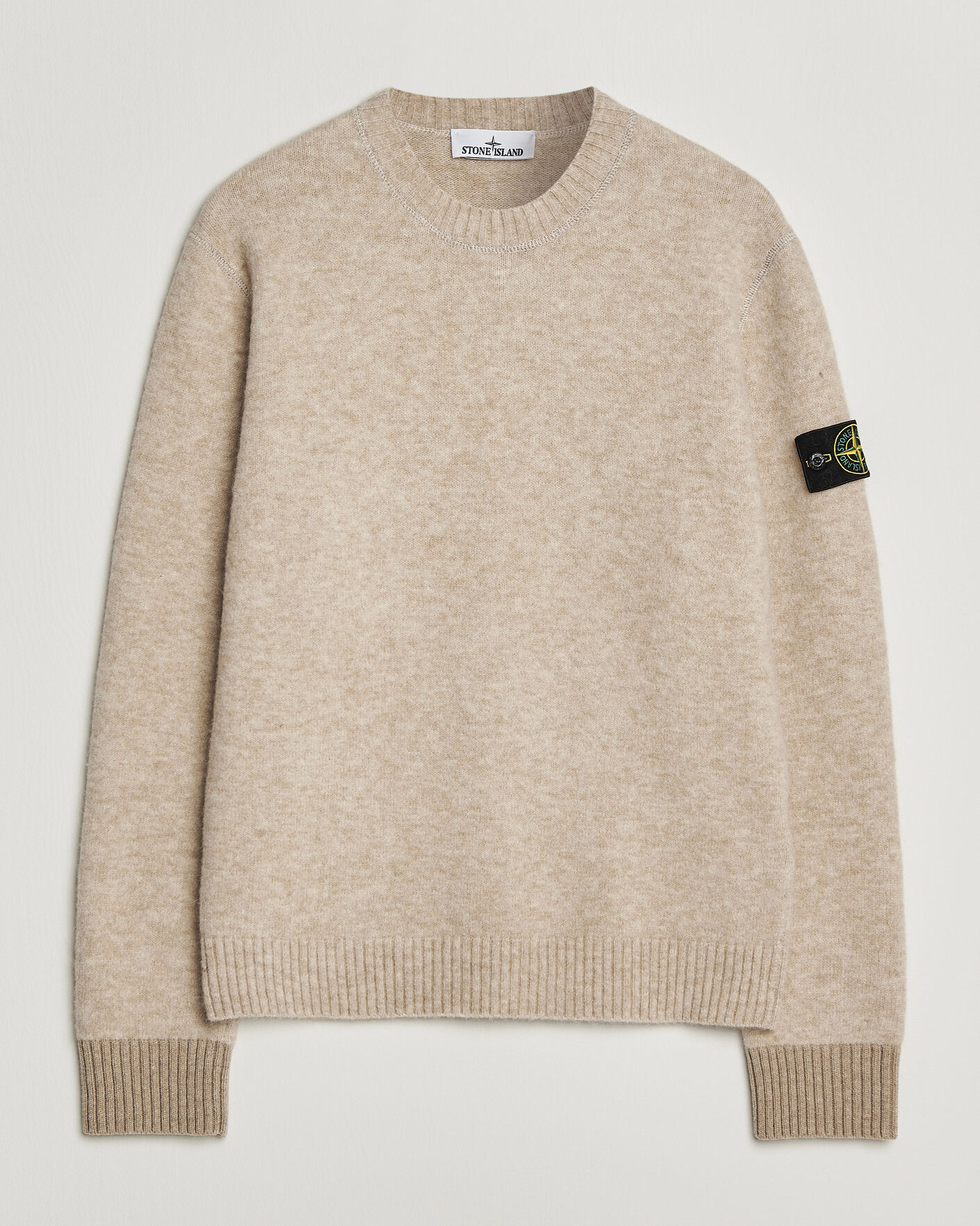 Herr | Tröjor | Stone Island | Baby Alpaca Blend Contrast Crew Beige Melange