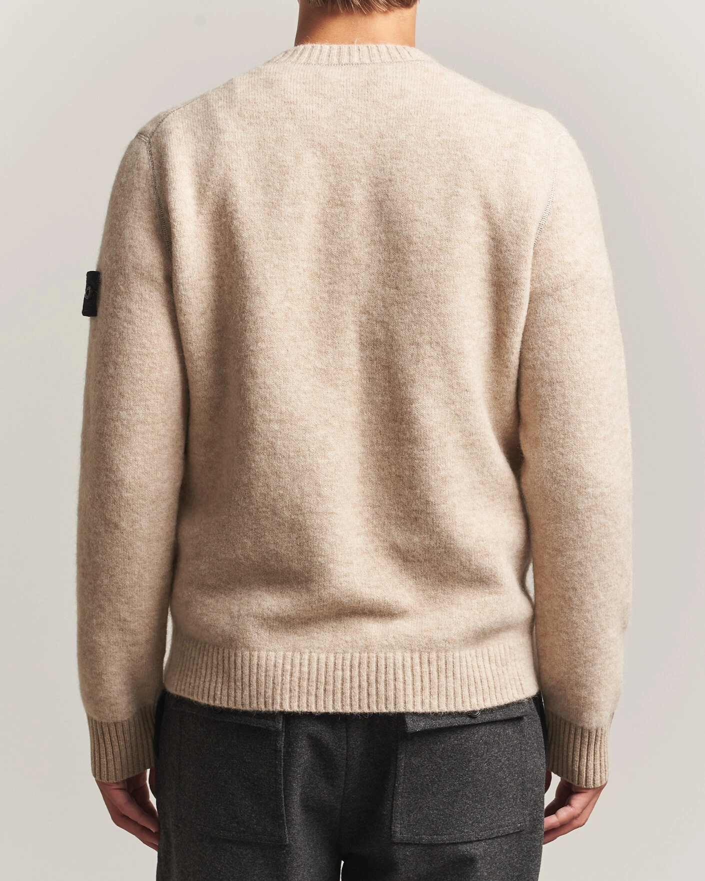 Herr | Tröjor | Stone Island | Baby Alpaca Blend Contrast Crew Beige Melange