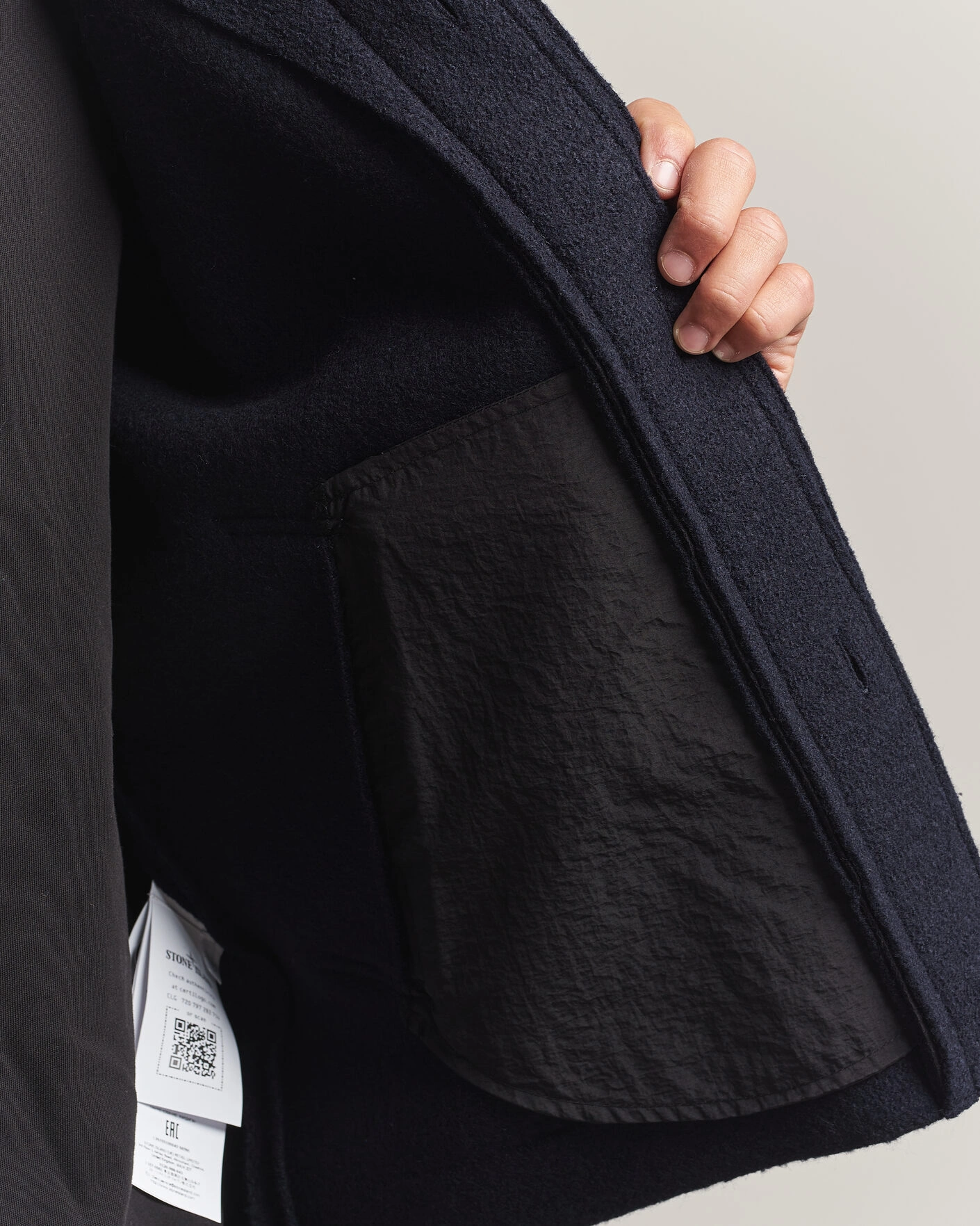 Herr | Tröjor | Stone Island | Felted Wool Cardigan Navy Blue