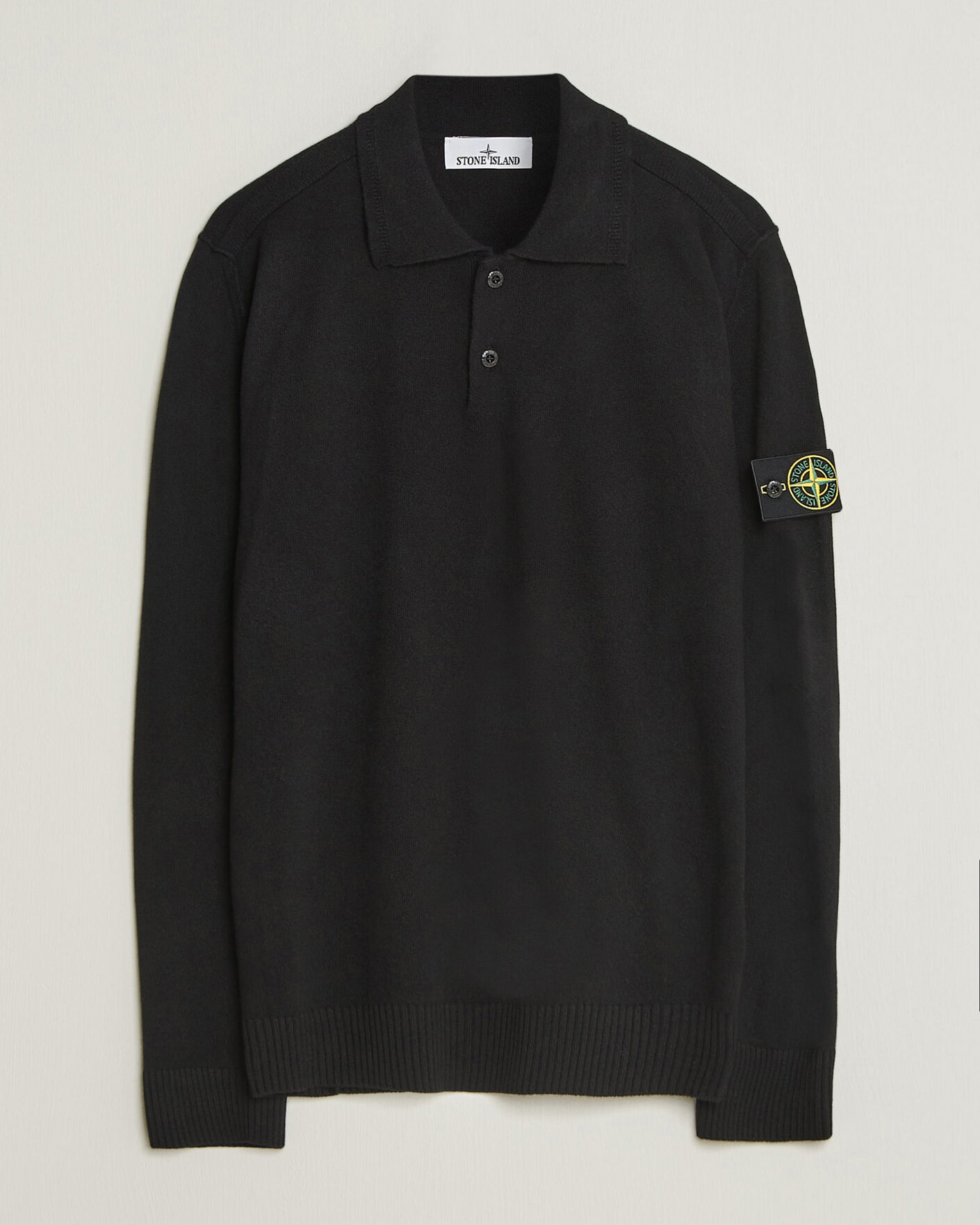 Herr | Tröjor | Stone Island | Knitted Geelong Wool Polo Black