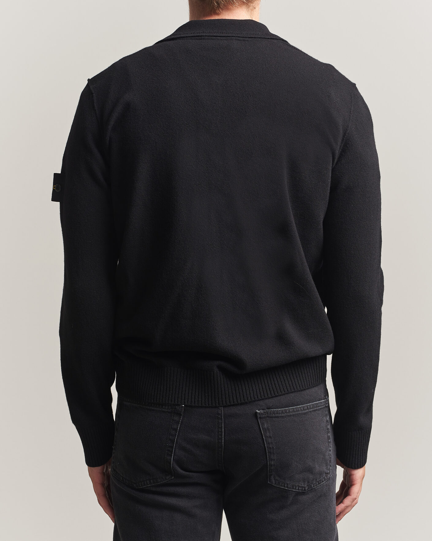 Herr | Tröjor | Stone Island | Knitted Geelong Wool Polo Black