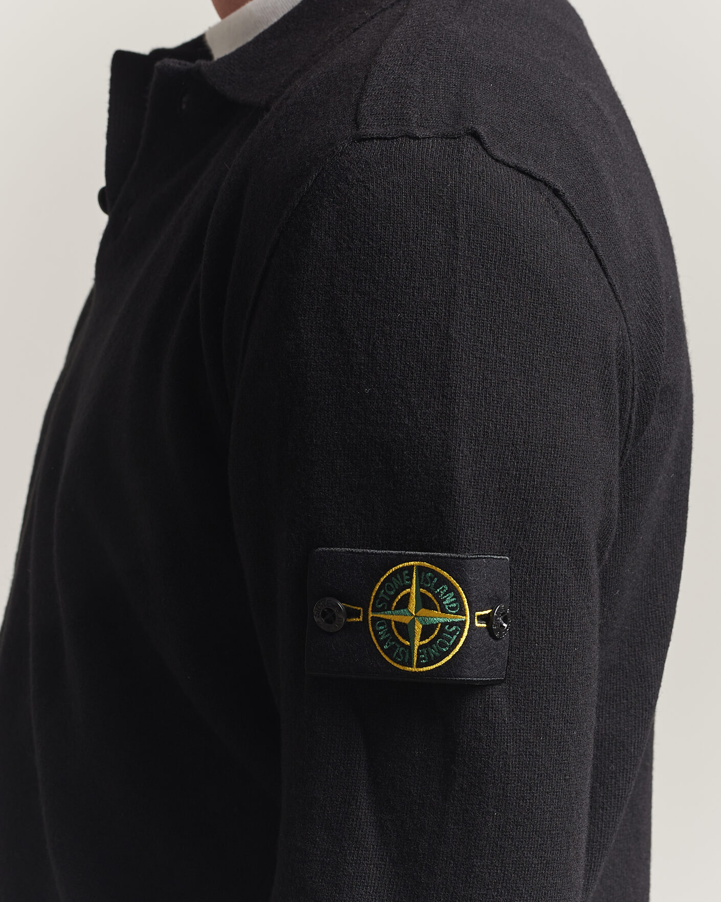 Herr | Tröjor | Stone Island | Knitted Geelong Wool Polo Black