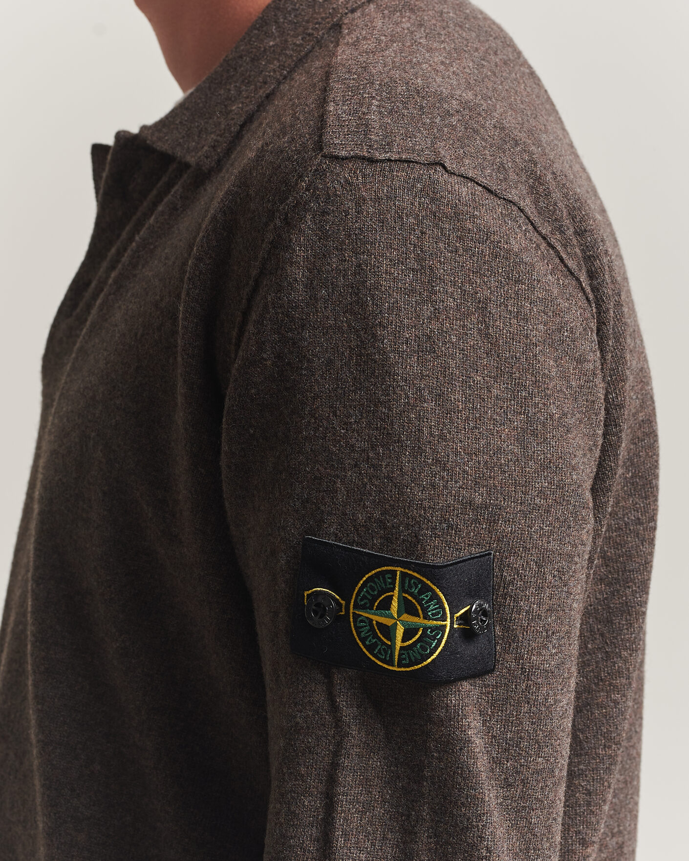 Herr | Tröjor | Stone Island | Knitted Geelong Wool Polo Melange Lead