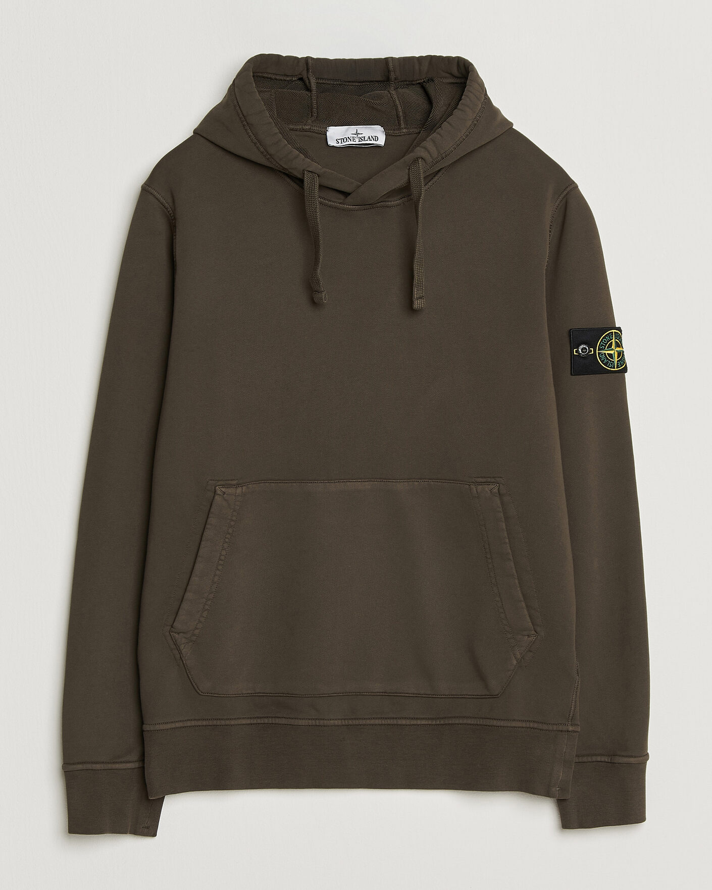 Herr | Tröjor | Stone Island | Garment Dyed Fleece Hood Coal Grey
