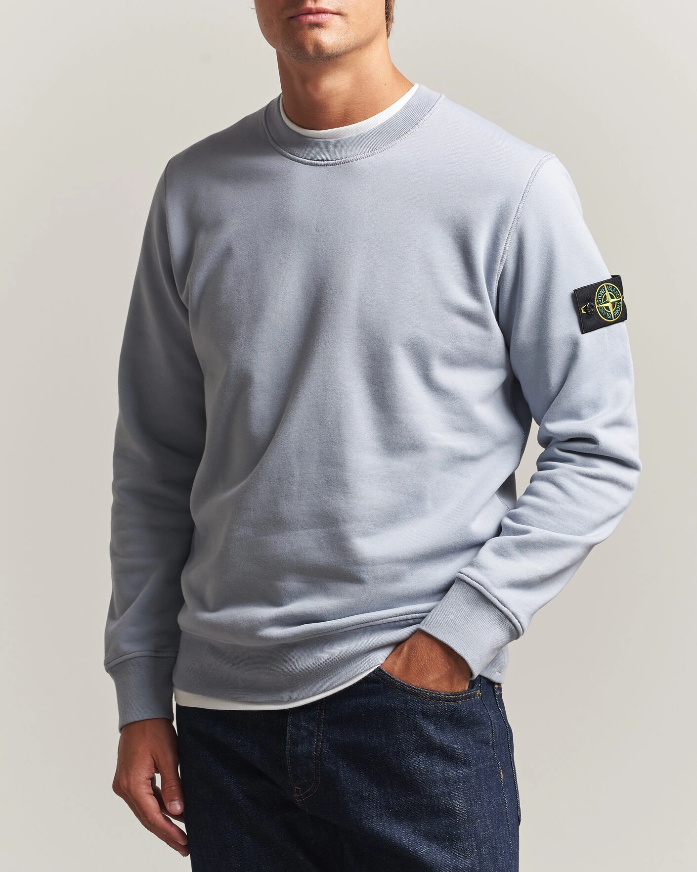 Herr | Tröjor | Stone Island | Garment Dyed Fleece Sweatshirt Ash Grey