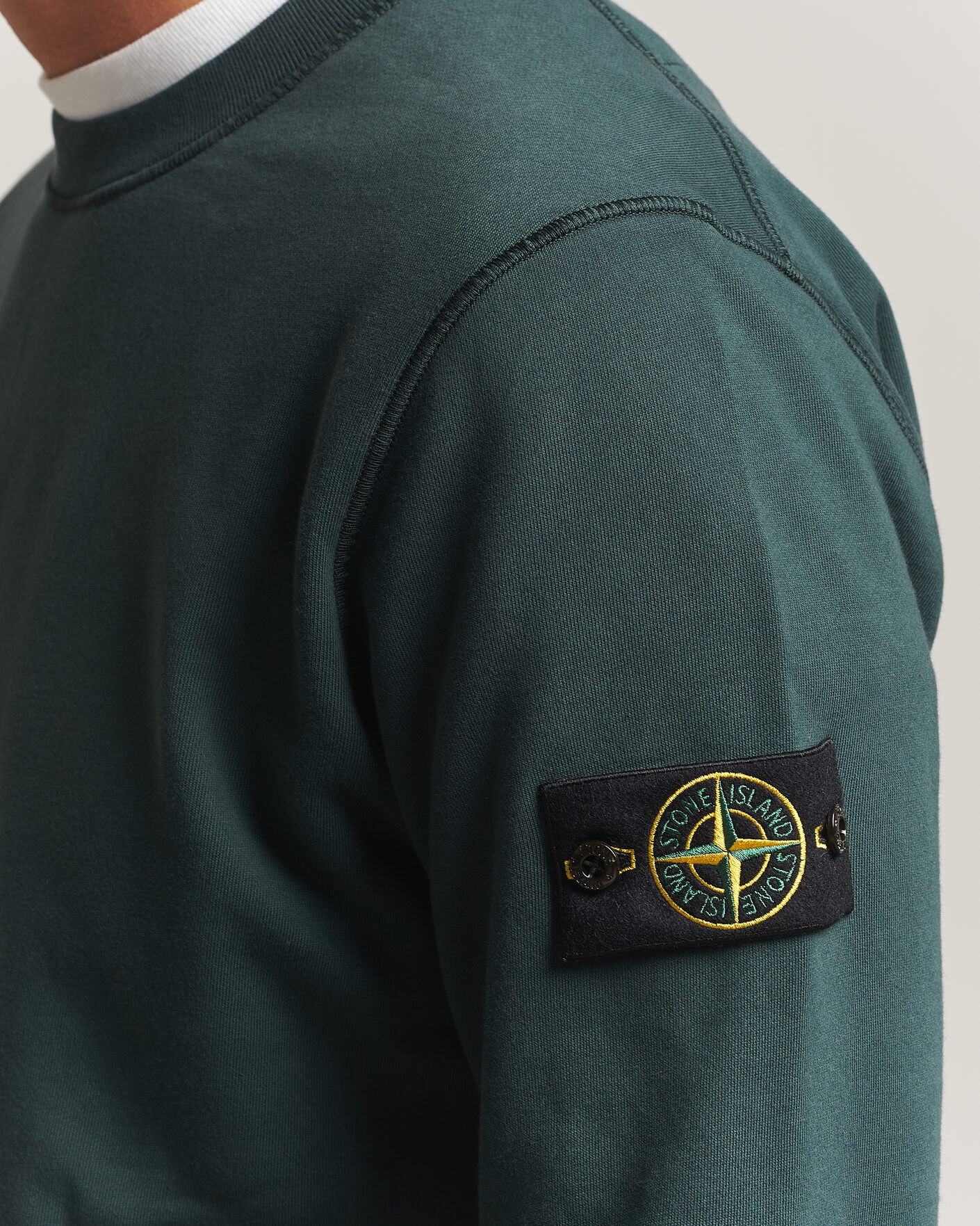 Herr | Tröjor | Stone Island | Garment Dyed Fleece Sweatshirt Dark Green