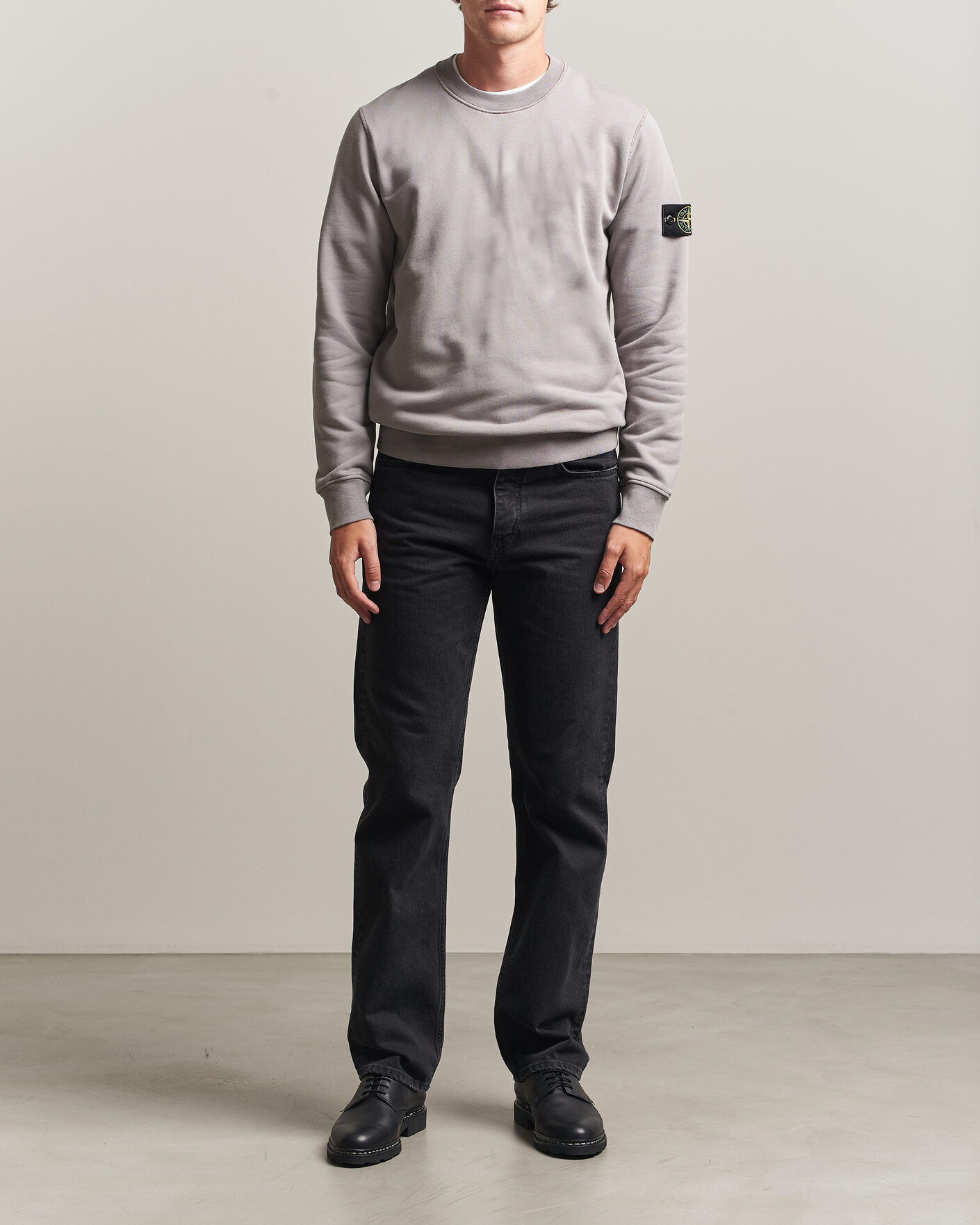 Herr | Tröjor | Stone Island | Garment Dyed Fleece Sweatshirt Grey