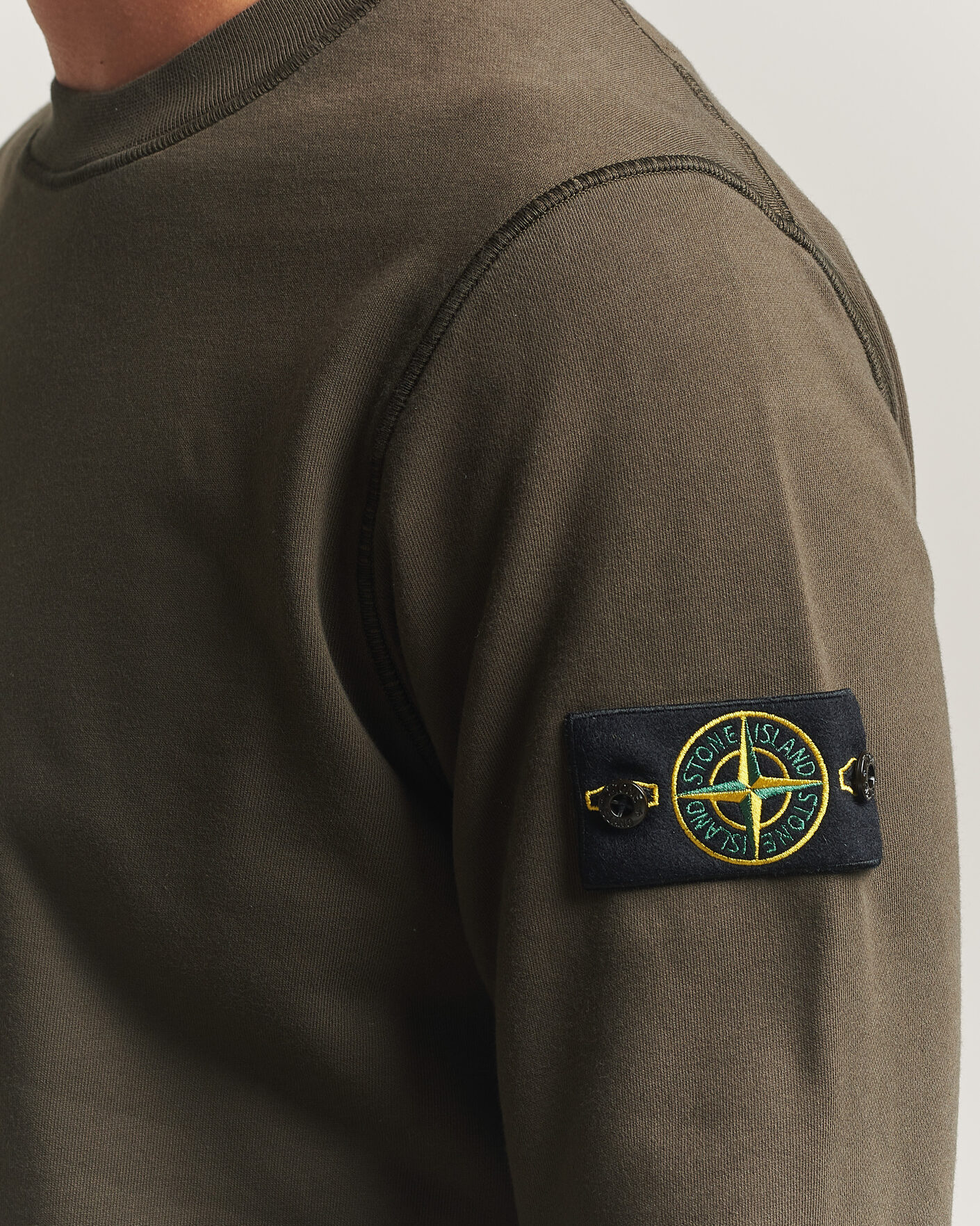 Herr | Tröjor | Stone Island | Garment Dyed Fleece Sweatshirt Coal Grey