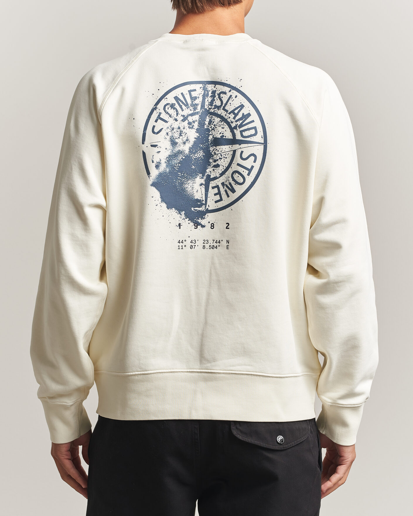 Herr | Tröjor | Stone Island | Garment Dyed Fleece Desert Print Sweatshirt Ivory