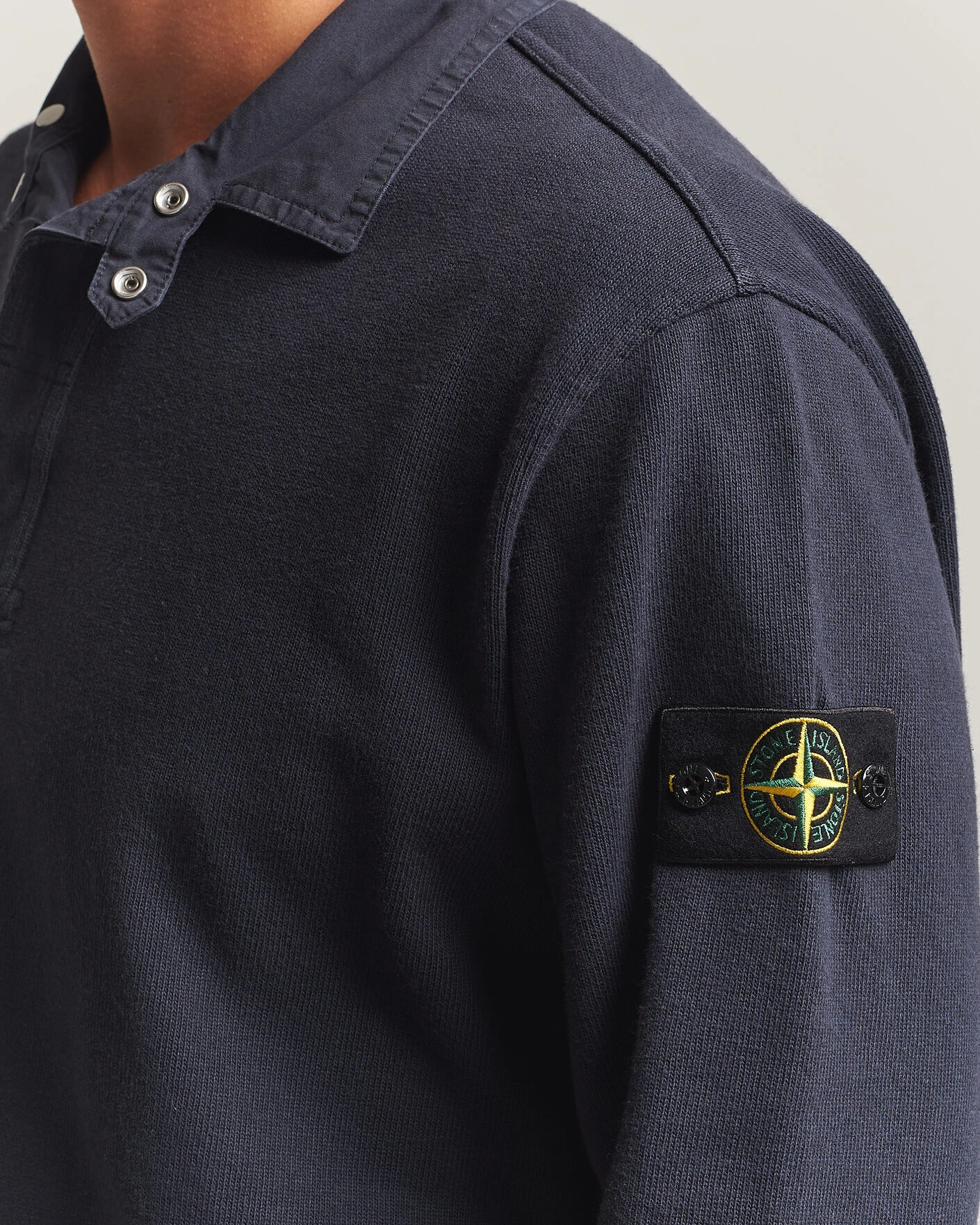 Herr | Tröjor | Stone Island | Heavy Cotton Jersey Polo Blue Navy