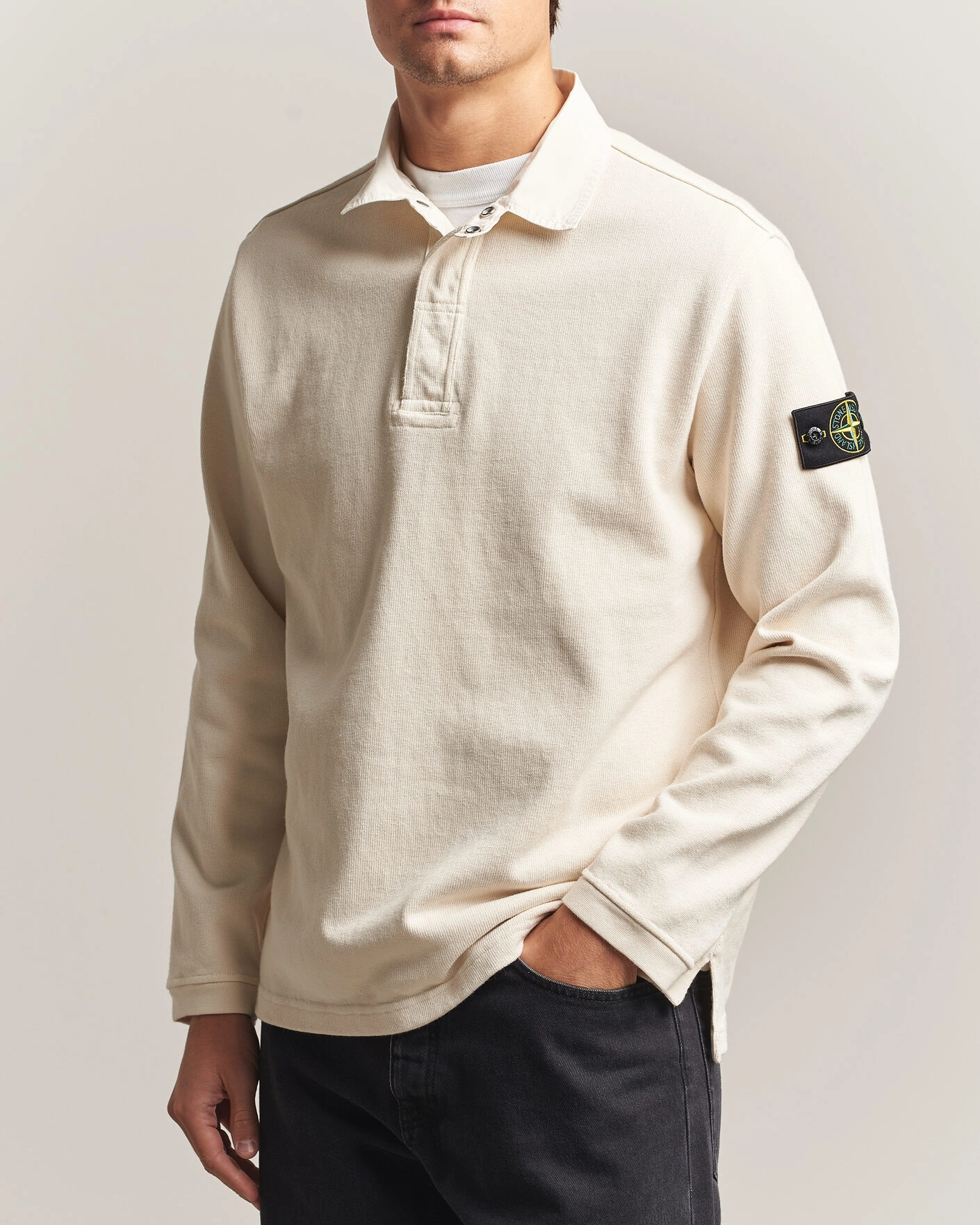 Herr | Tröjor | Stone Island | Heavy Cotton Jersey Polo Ivory