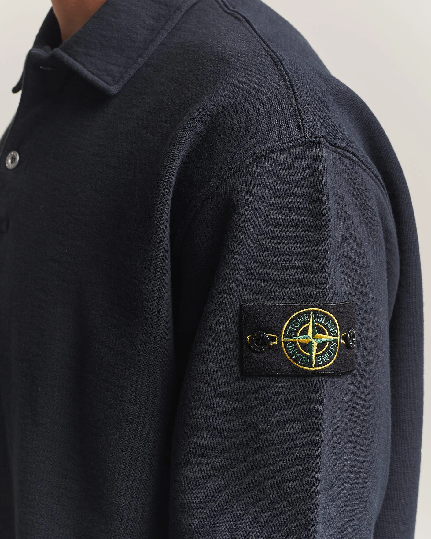 Herr | Tröjor | Stone Island | Tubular Cotton Fleece Polo Navy Blue