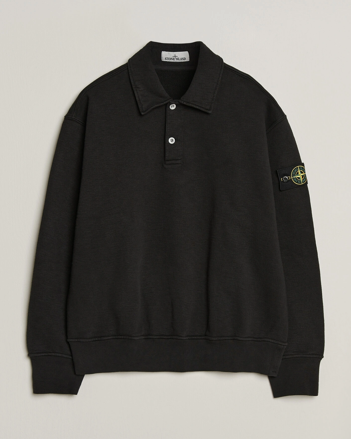 Herr | Tröjor | Stone Island | Tubular Cotton Fleece Polo Black