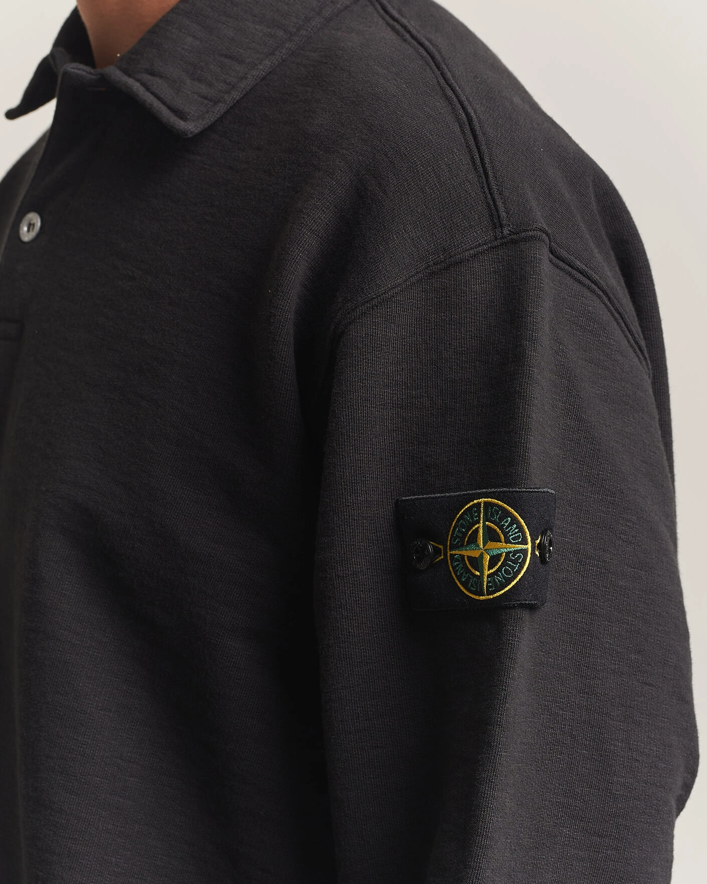 Herr | Tröjor | Stone Island | Tubular Cotton Fleece Polo Black