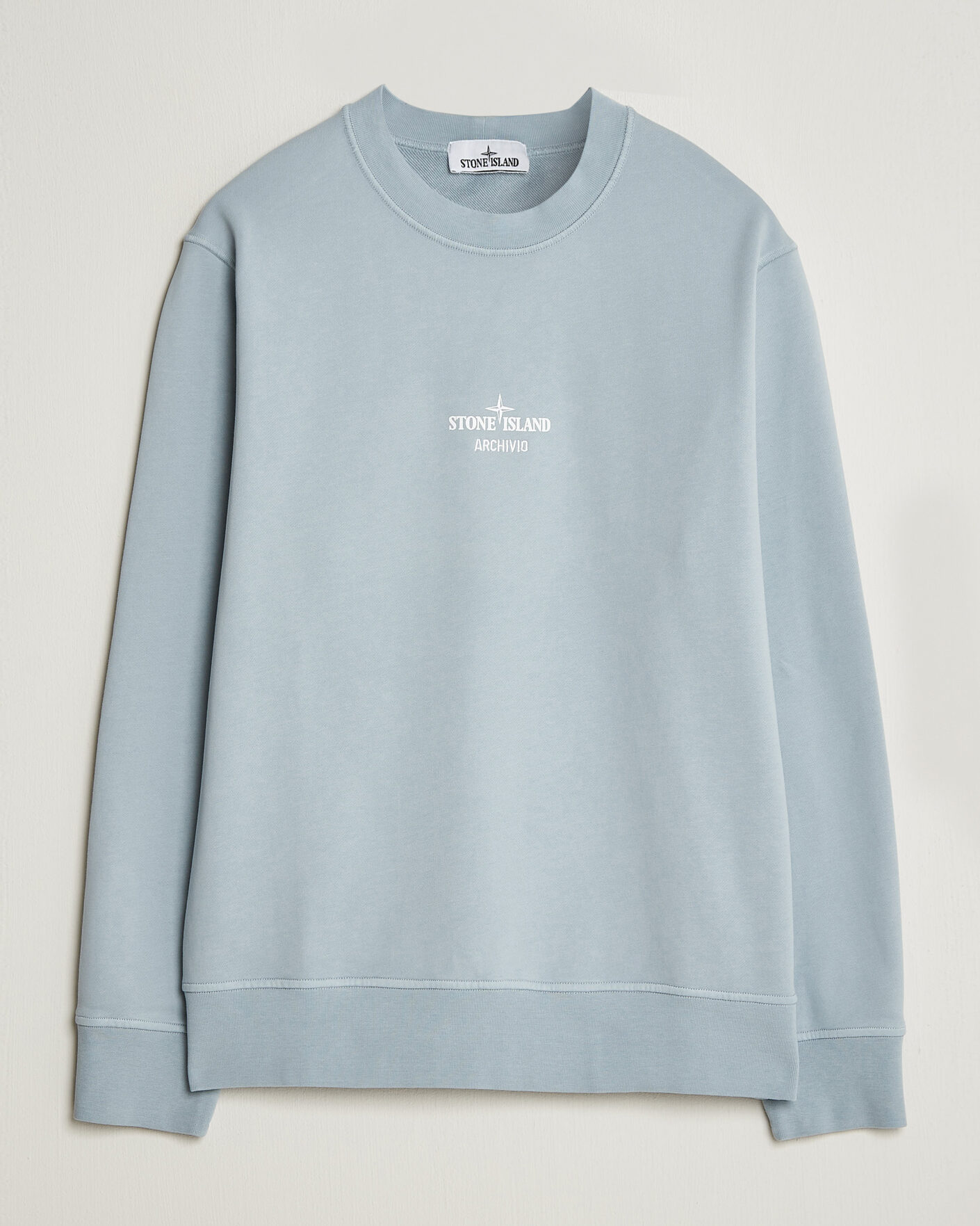 Herr | Tröjor | Stone Island | Cotton Fleece Archivio Print Sweatshirt Ash Grey