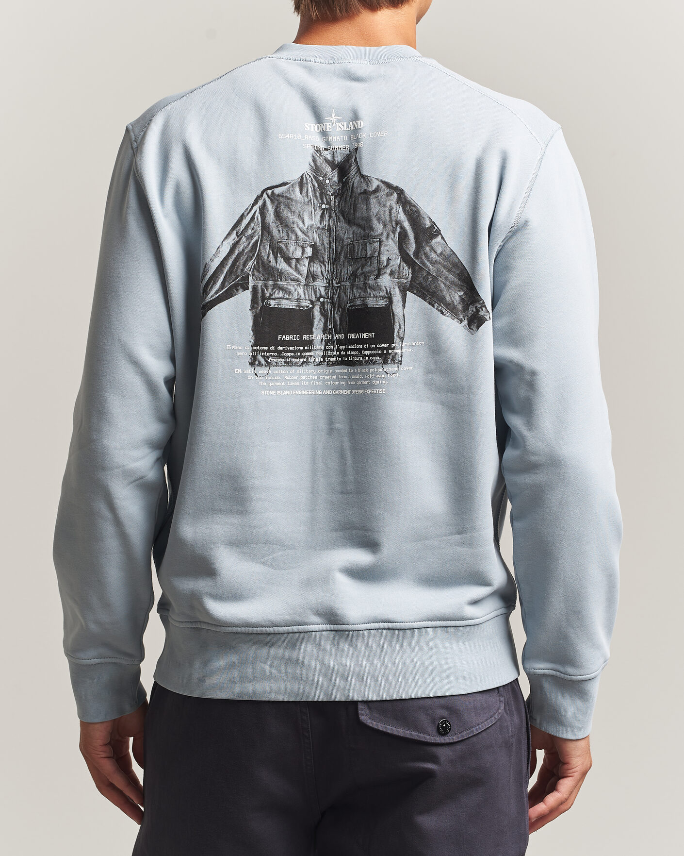 Herr | Tröjor | Stone Island | Cotton Fleece Archivio Print Sweatshirt Ash Grey