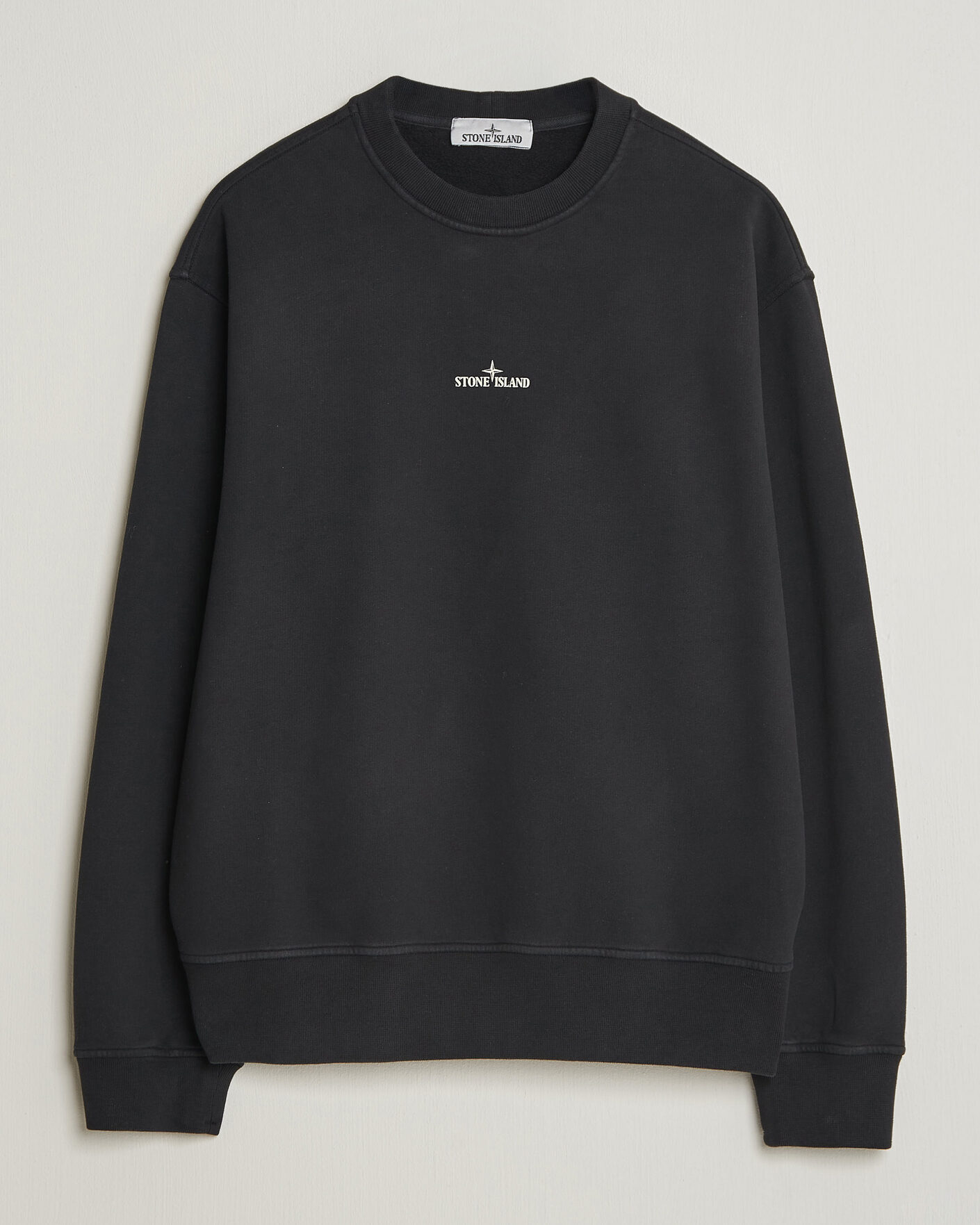 Herr | Tröjor | Stone Island | Cotton Fleece Blurred Compas Print Sweatshirt Black