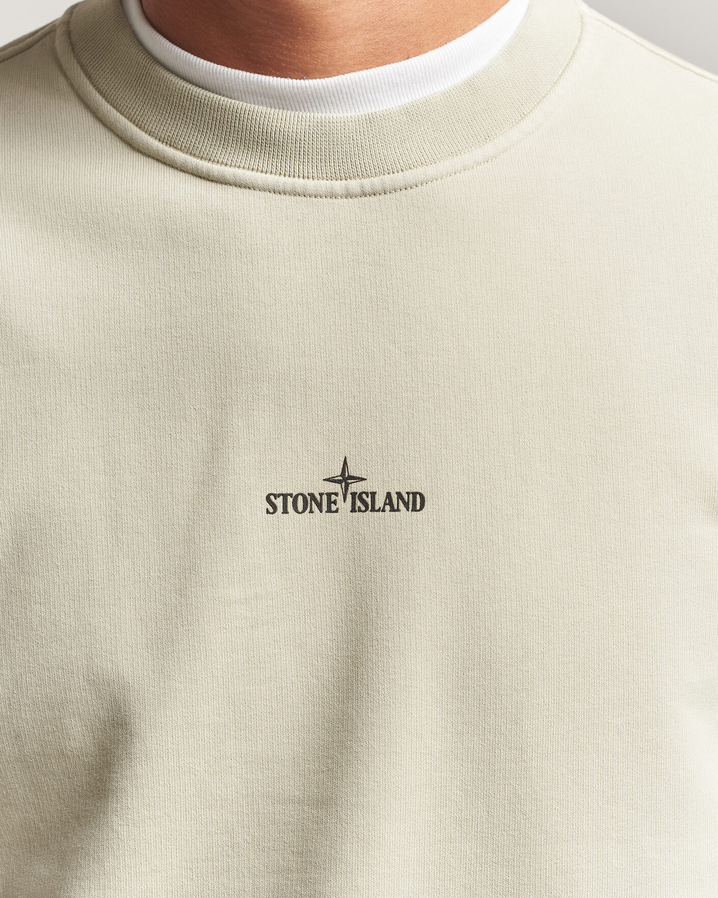 Herr | Tröjor | Stone Island | Cotton Fleece Blurred Compas Print Sweatshirt Sand
