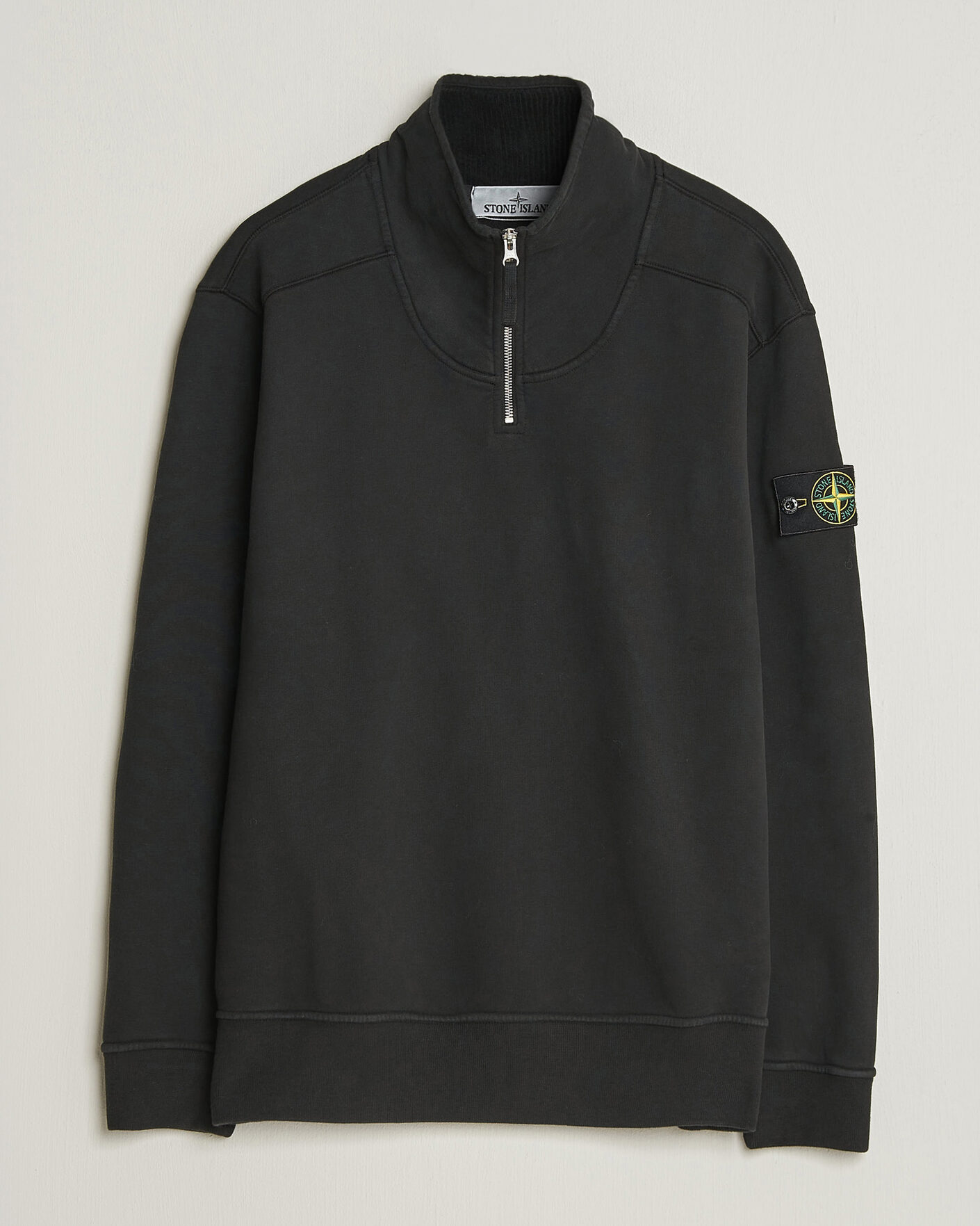 Herr | Tröjor | Stone Island | Brushed Cotton Fleece Half Zip Black