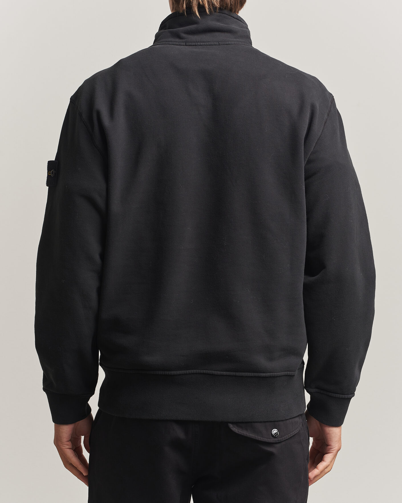 Herr | Tröjor | Stone Island | Brushed Cotton Fleece Half Zip Black