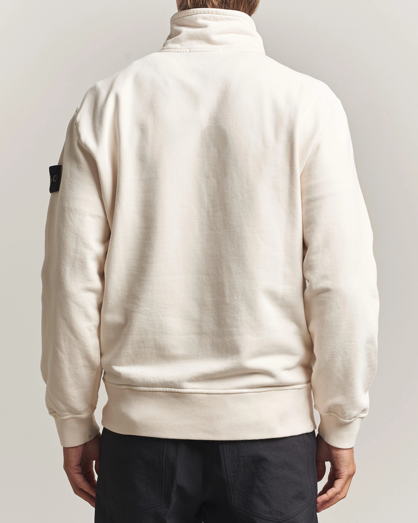 Herr | Tröjor | Stone Island | Brushed Cotton Fleece Half Zip Ivory