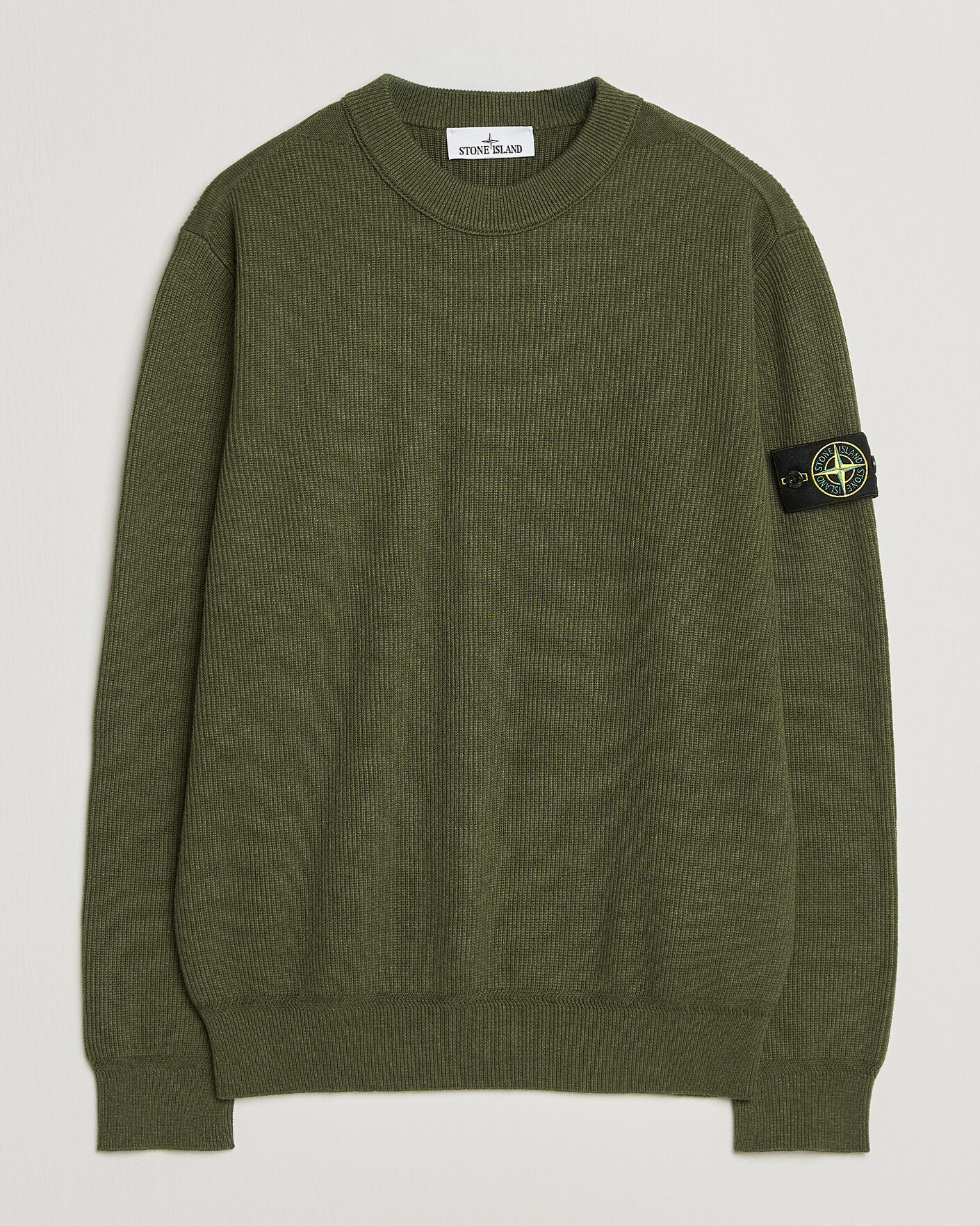 Herr | Tröjor | Stone Island | Ribbed Soft Organic Cotton Crew Neck Military Green