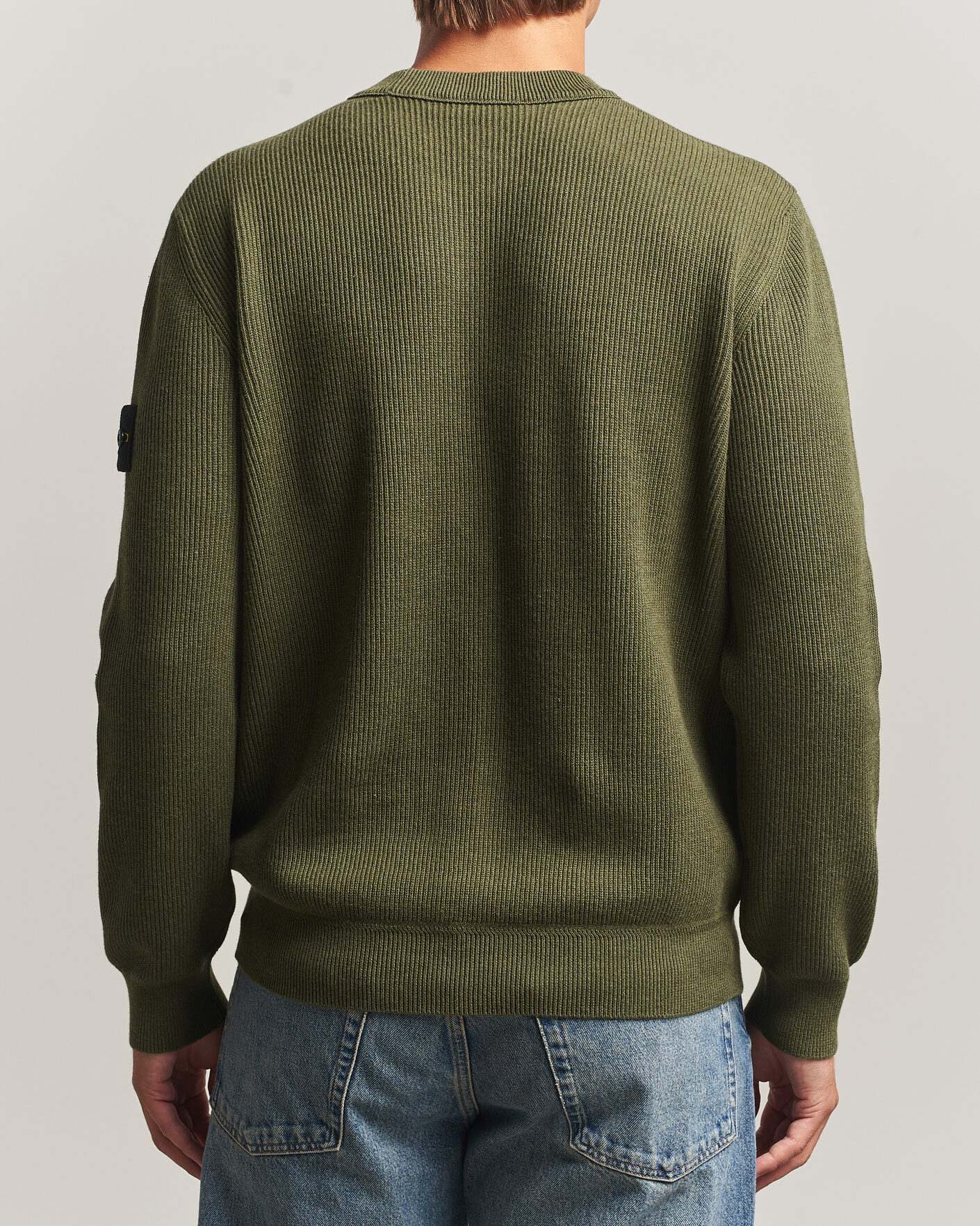 Herr | Tröjor | Stone Island | Ribbed Soft Organic Cotton Crew Neck Military Green