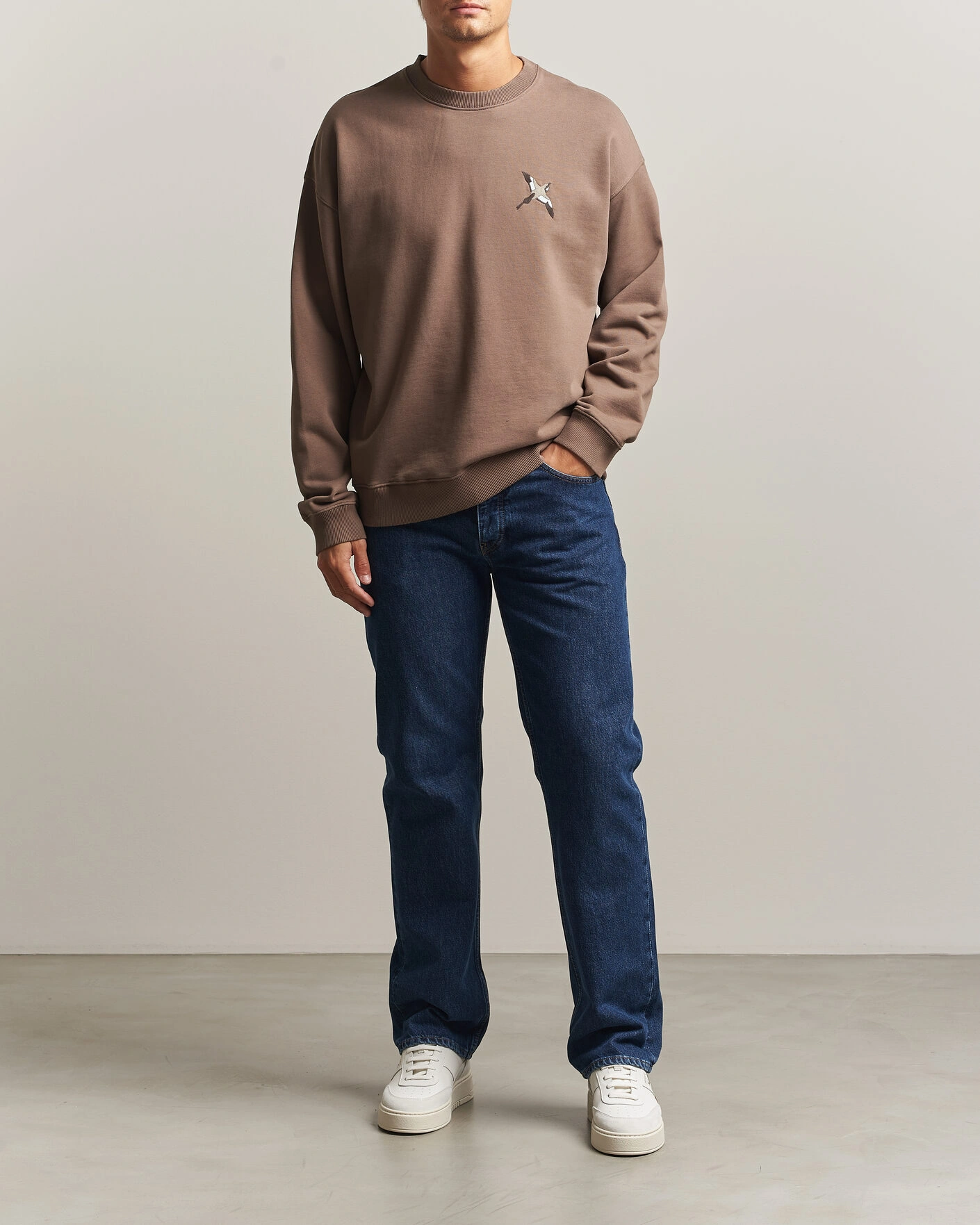 Herr | Tröjor | Axel Arigato | Micro Bee Bird Sweatshirt Coffee Brown