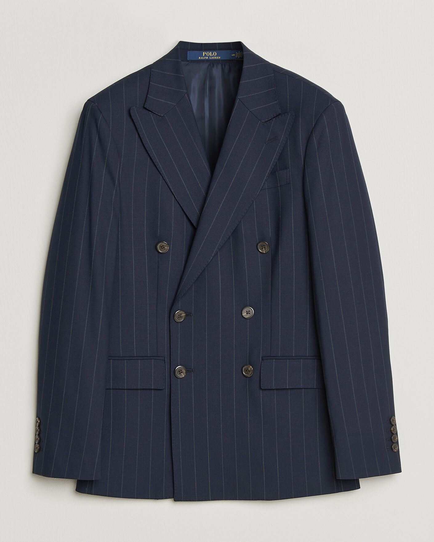 Herr | Kavajer | Polo Ralph Lauren | Double Breasted Rope Stripe Sportcoat Navy/Grey