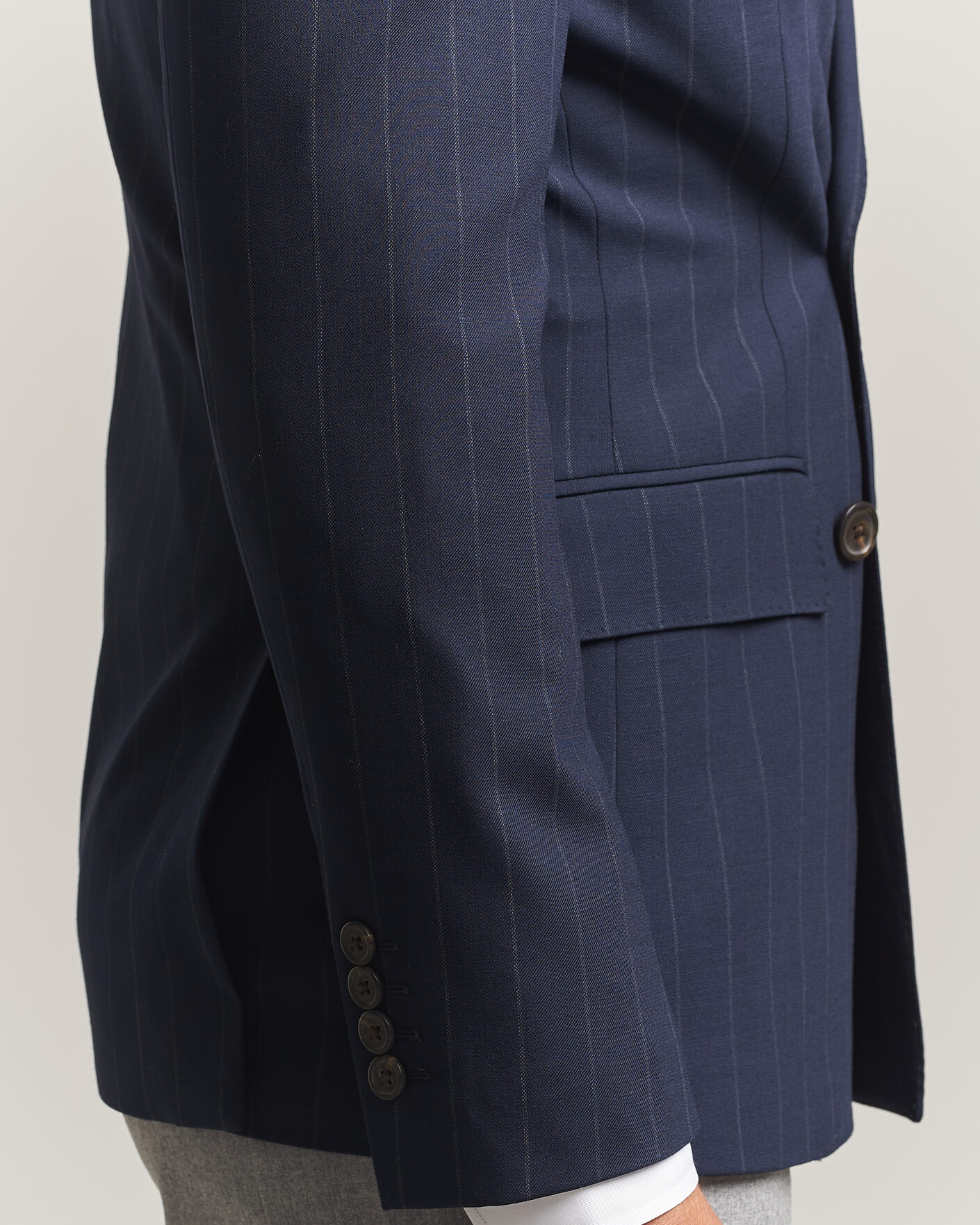 Herr | Kavajer | Polo Ralph Lauren | Double Breasted Rope Stripe Sportcoat Navy/Grey