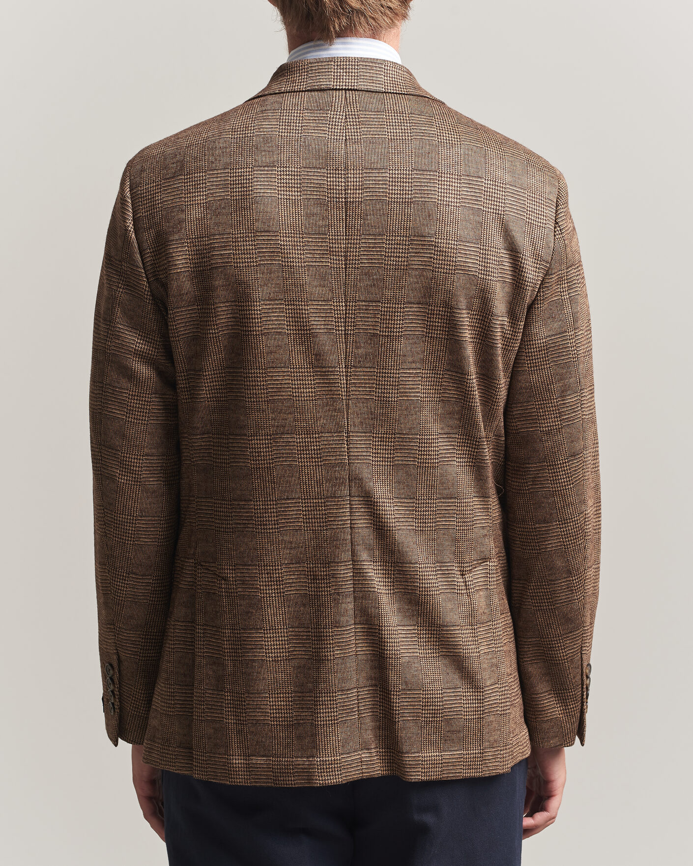Herr | Kavajer | Polo Ralph Lauren | Double Breasted Glenplaid Knit Sportcoat Tan/Brown