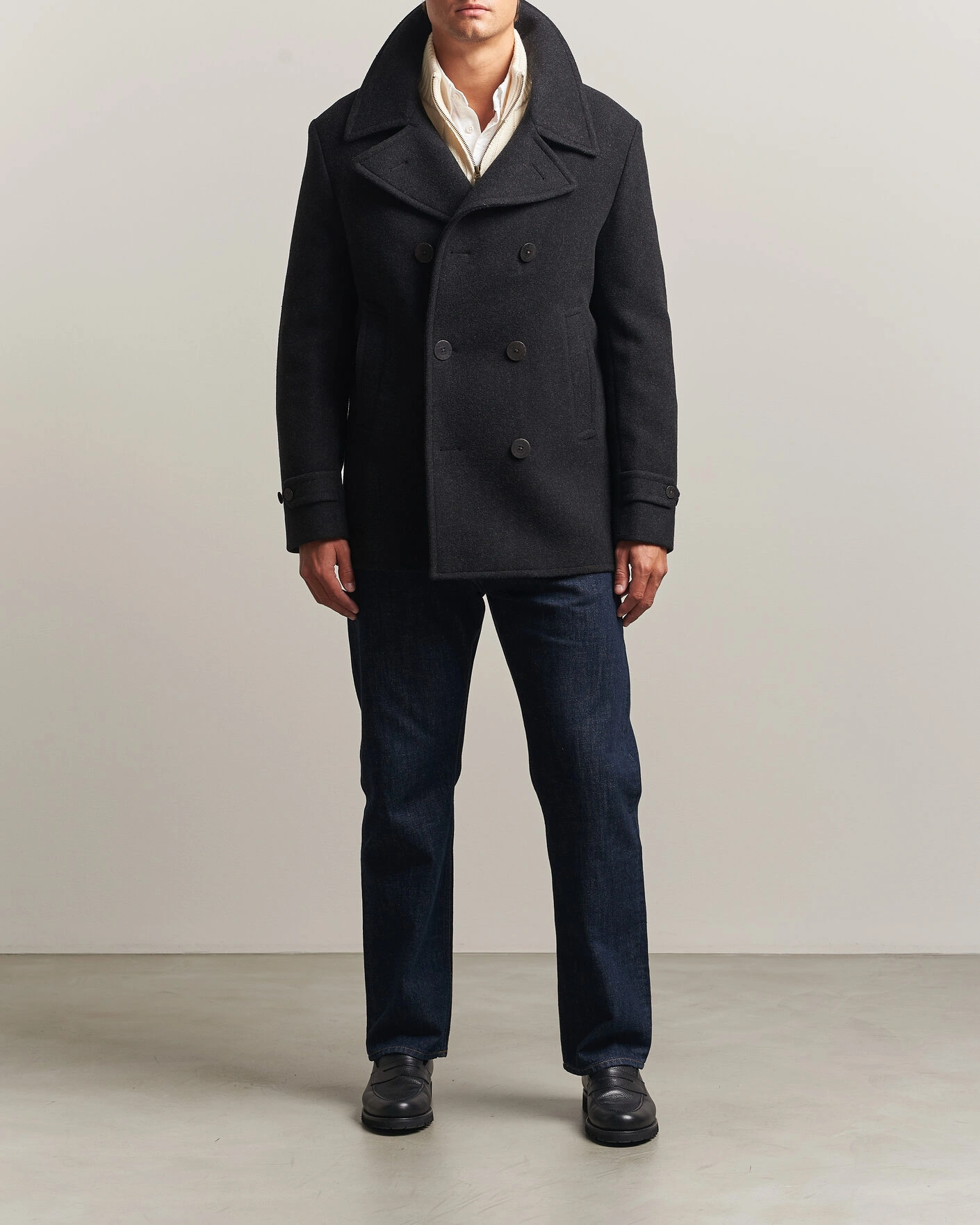 Herr | Jackor | Polo Ralph Lauren | Lightweight Melton Peacoat Charcoal