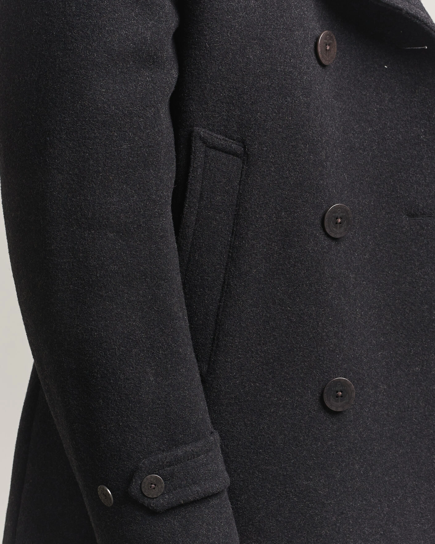Herr | Jackor | Polo Ralph Lauren | Lightweight Melton Peacoat Charcoal