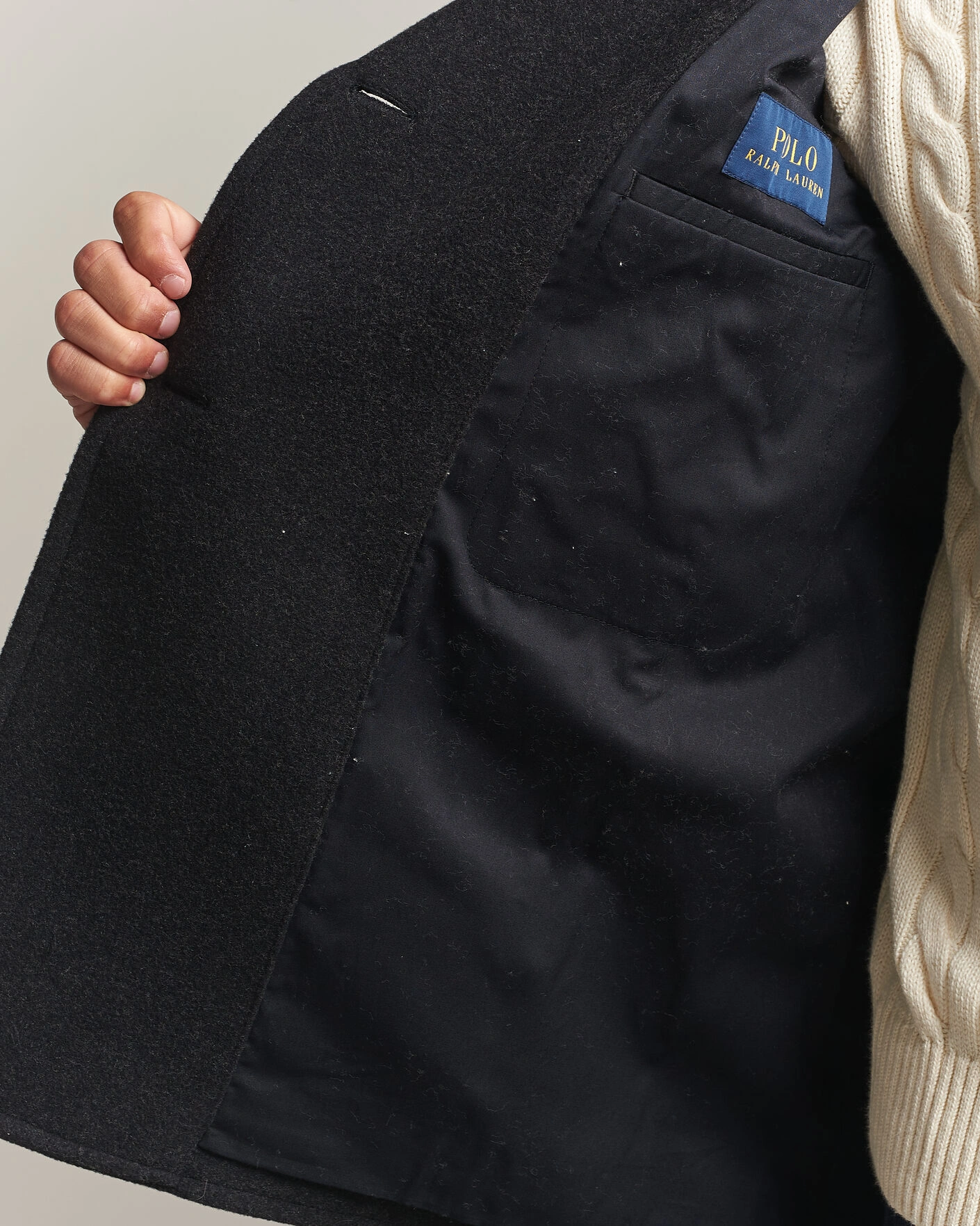 Herr | Jackor | Polo Ralph Lauren | Lightweight Melton Peacoat Charcoal