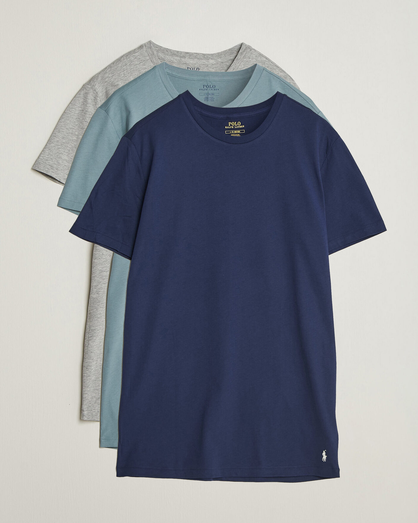 Herr | T-Shirts | Polo Ralph Lauren | 3-Pack Crew Neck T-Shirt Grey/Navy/Blue