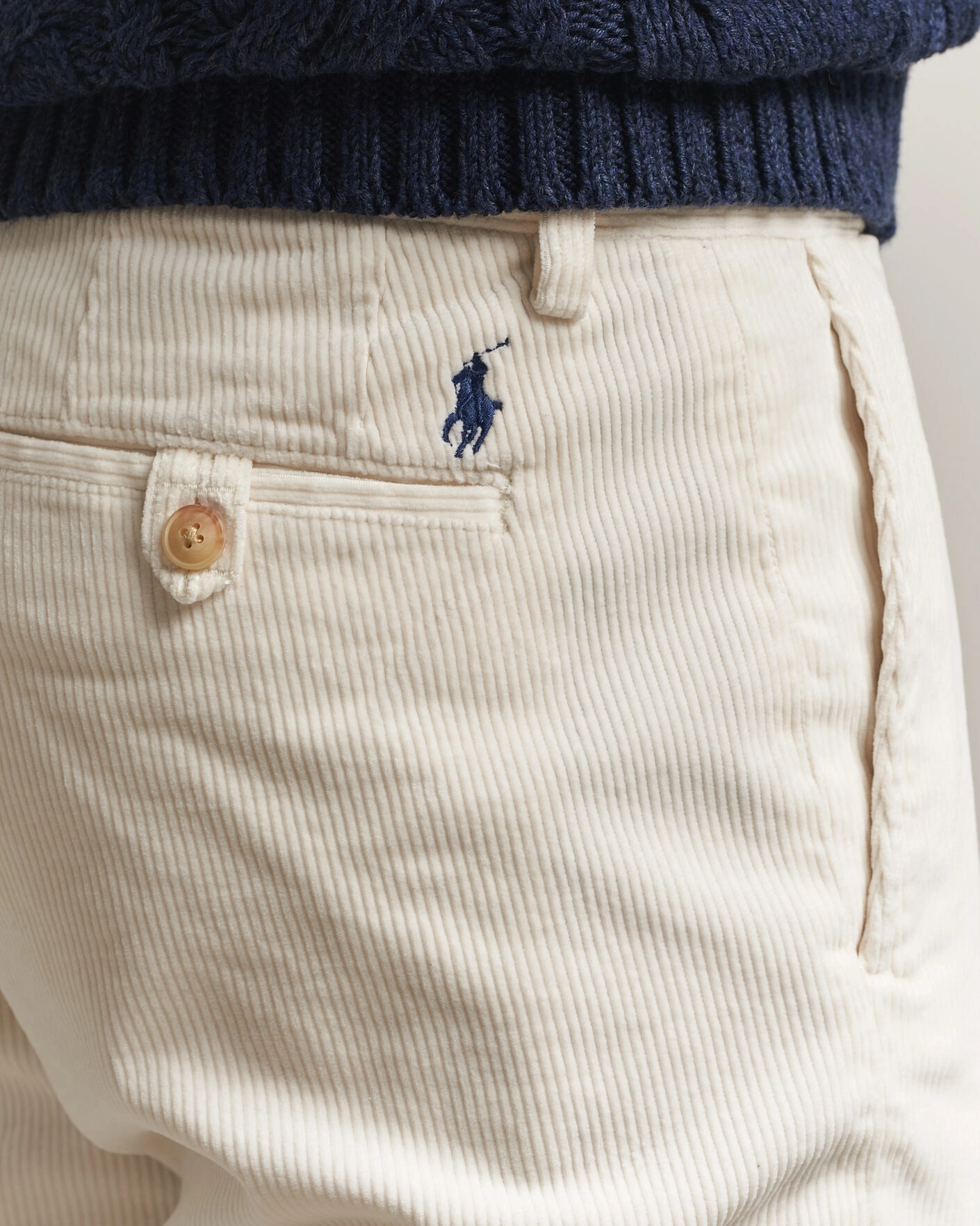 Herr | Byxor | Polo Ralph Lauren | Bedford Corduroy 5-Pocket Pants Warm White