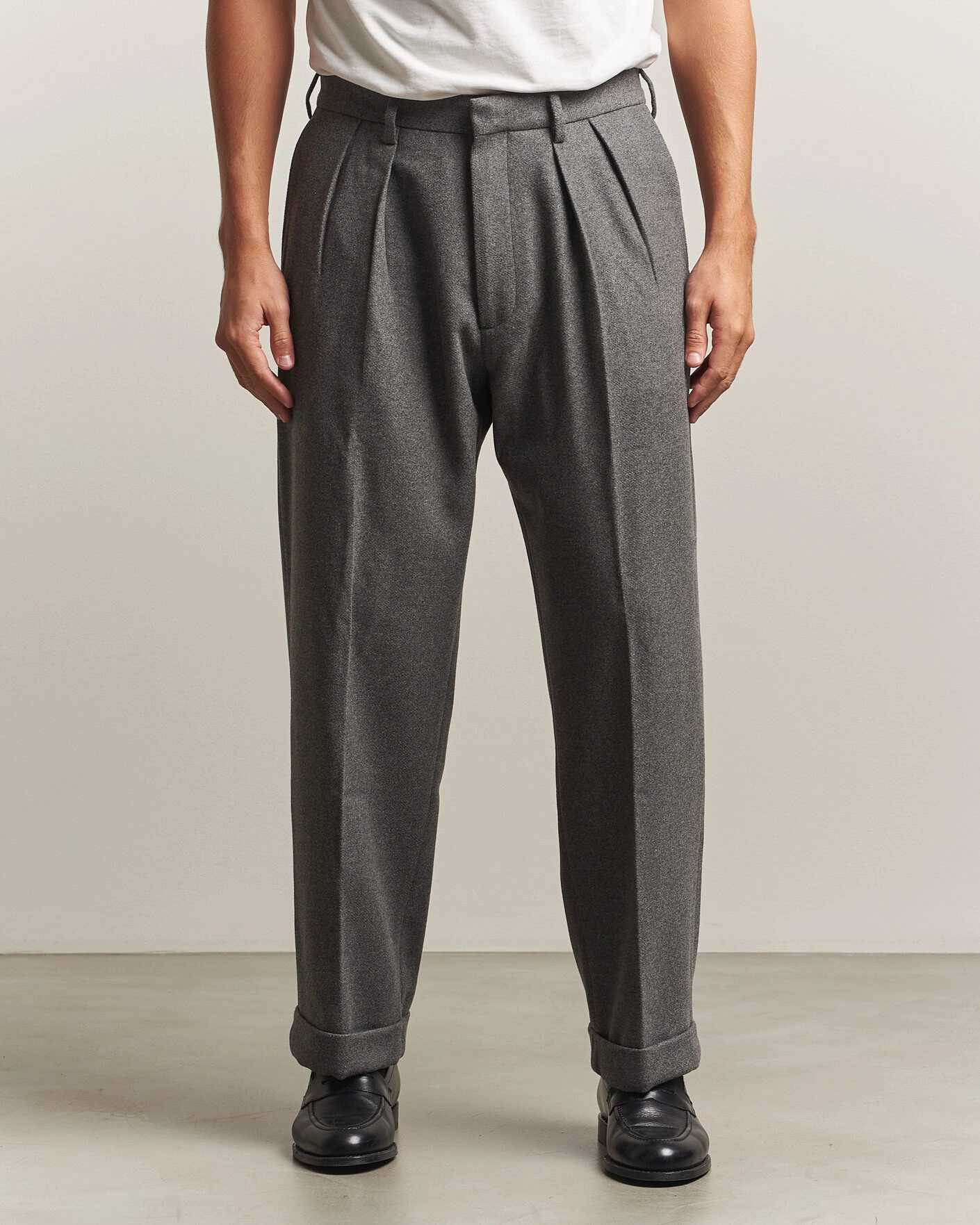 Herr | Byxor | Polo Ralph Lauren | Flanell Blend Straight Fit Pants Medium Grey