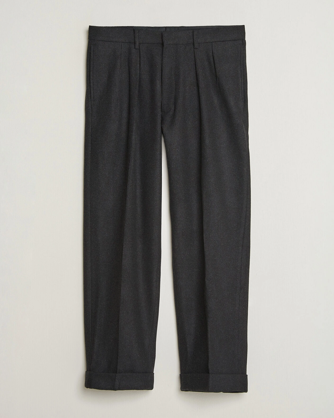 Herr | Byxor | Polo Ralph Lauren | Flanell Blend Straight Fit Pants Dark Grey