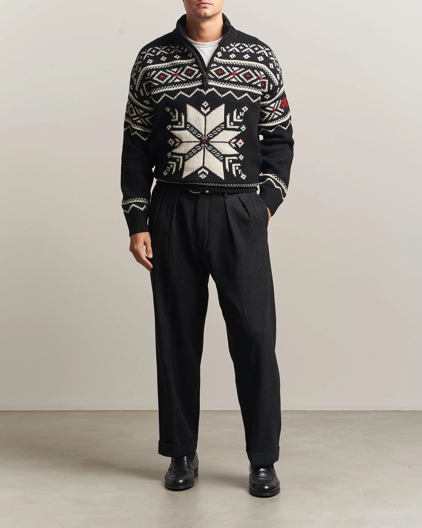 Herr | Byxor | Polo Ralph Lauren | Flanell Blend Straight Fit Pants Dark Grey