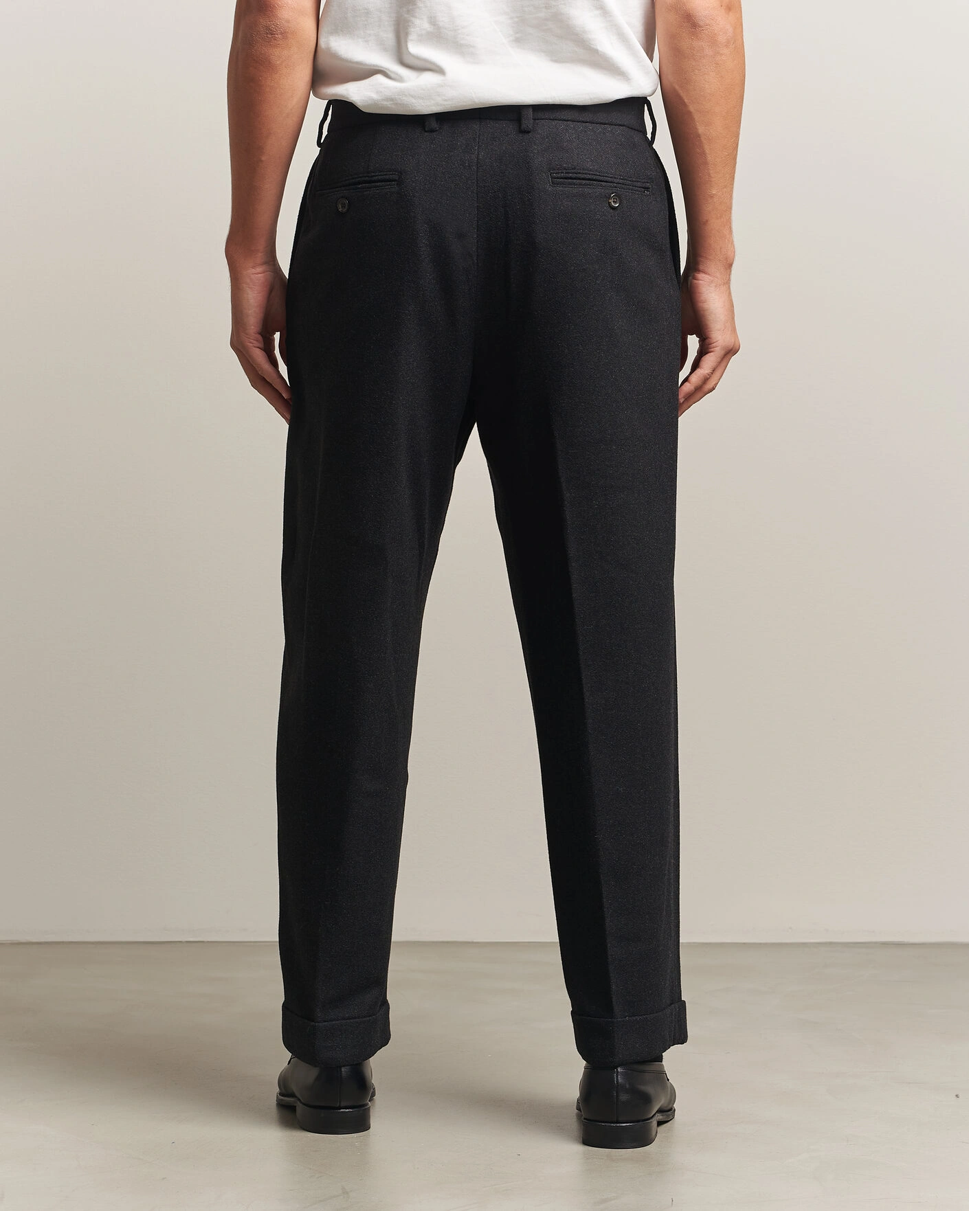 Herr | Byxor | Polo Ralph Lauren | Flanell Blend Straight Fit Pants Dark Grey