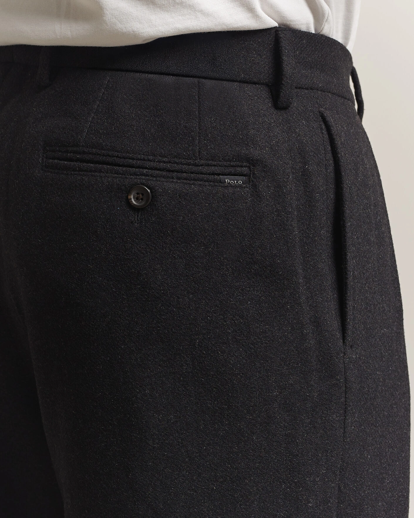 Herr | Byxor | Polo Ralph Lauren | Flanell Blend Straight Fit Pants Dark Grey