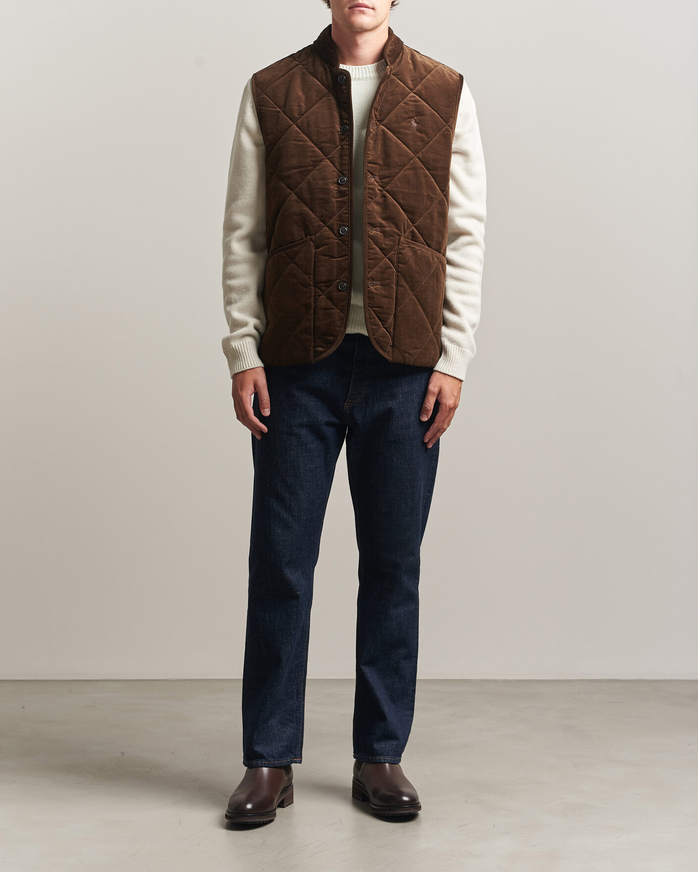 Herr | Västar | Polo Ralph Lauren | Quilted Corduroy Vest Cooper Brown
