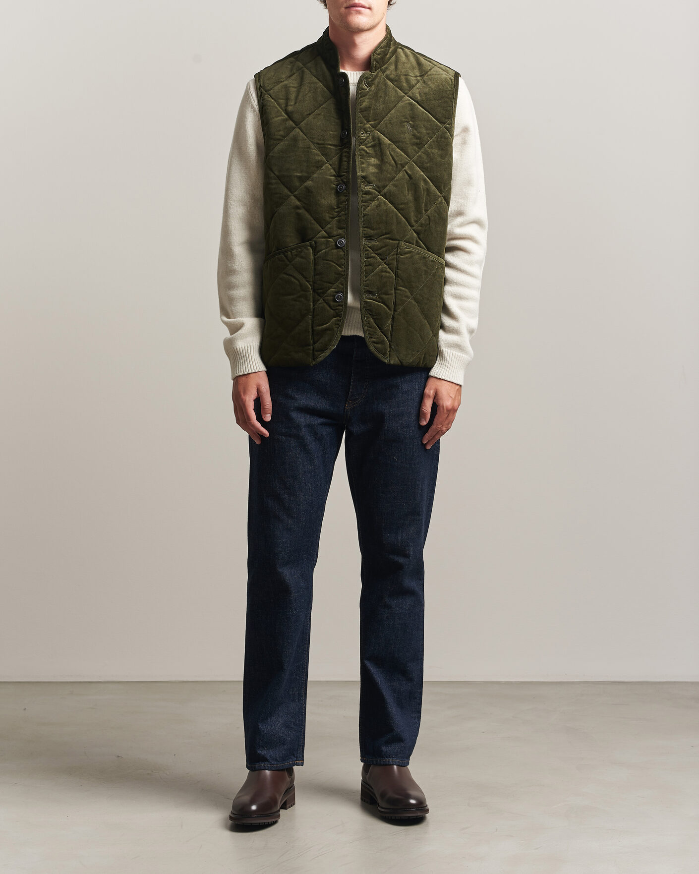 Herr | Västar | Polo Ralph Lauren | Quilted Corduroy Vest Company Olive