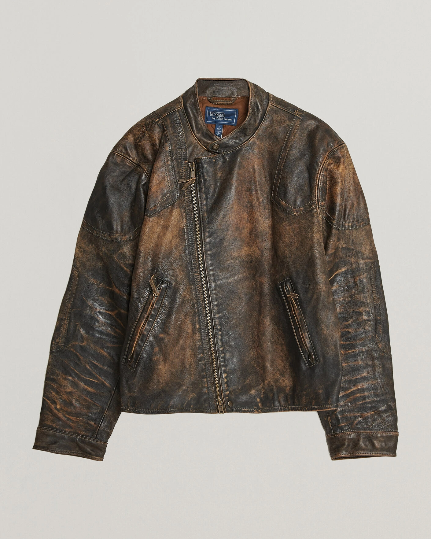 Herr | Jackor | Polo Ralph Lauren | Leather Bomber Jacket Brown/Black Amber