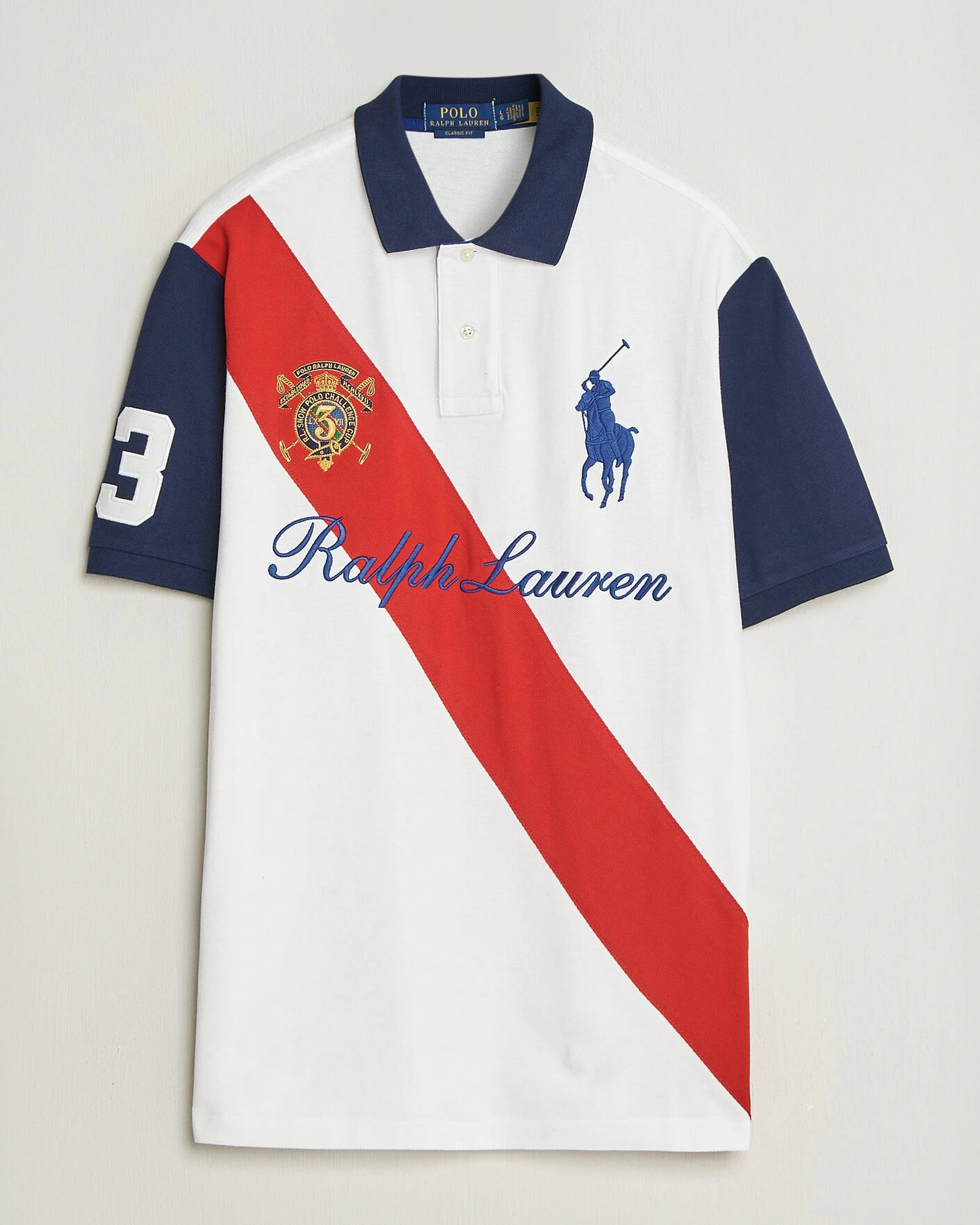 Herr | Pikéer | Polo Ralph Lauren | Classic Fit Diagonal Stripe Polo White
