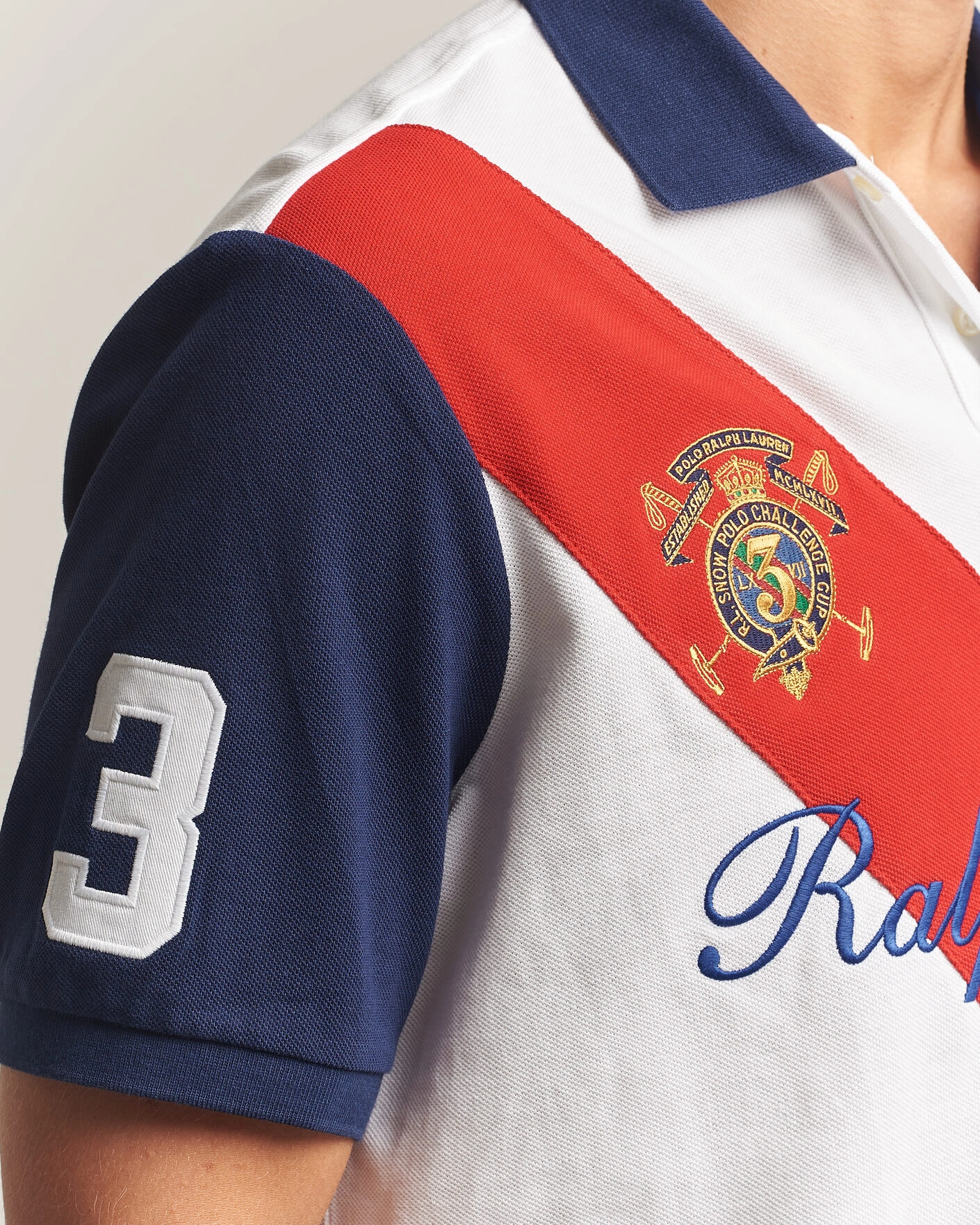 Herr | Pikéer | Polo Ralph Lauren | Classic Fit Diagonal Stripe Polo White