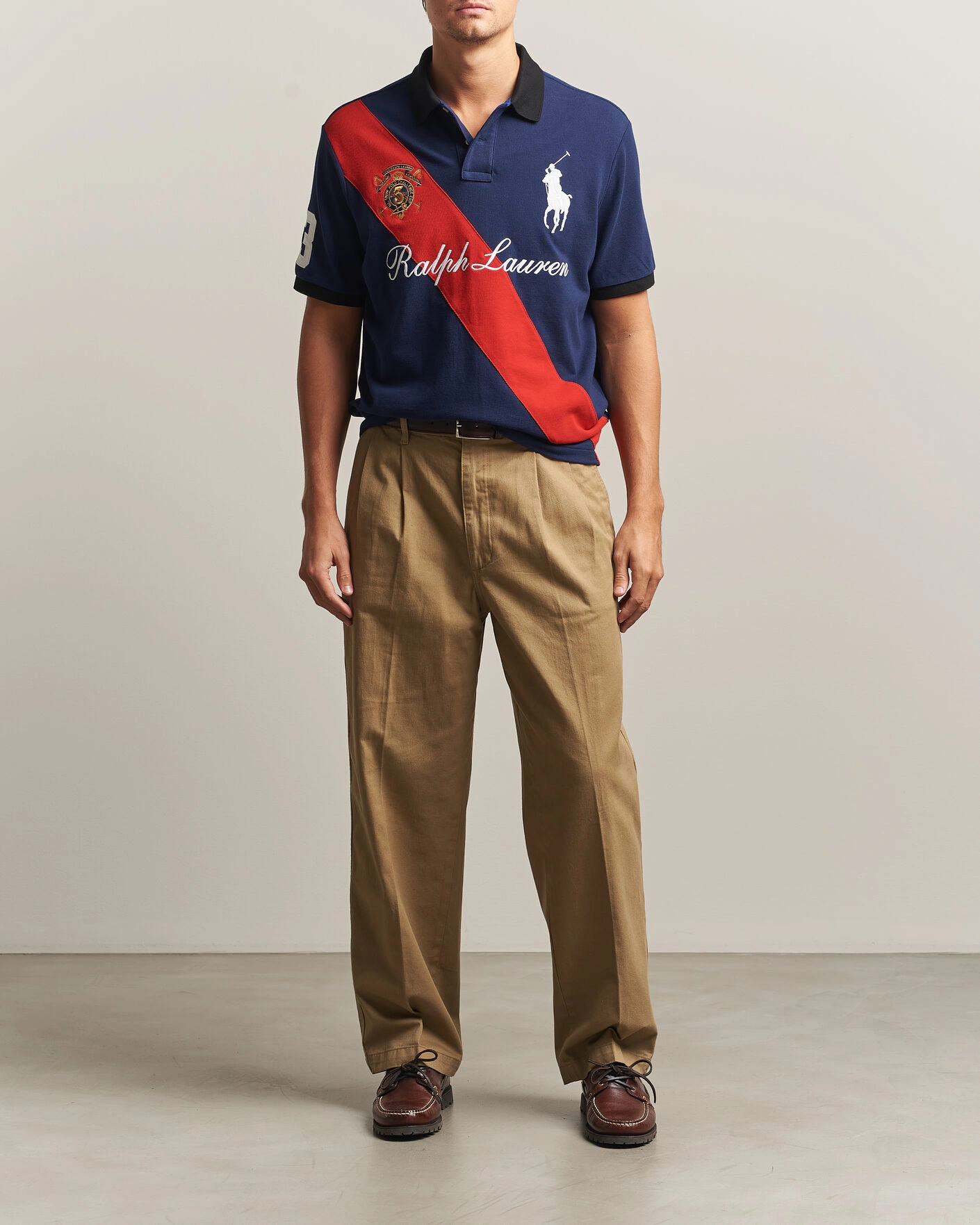 Herr | Pikéer | Polo Ralph Lauren | Classic Fit Diagonal Stripe Polo Newport Navy