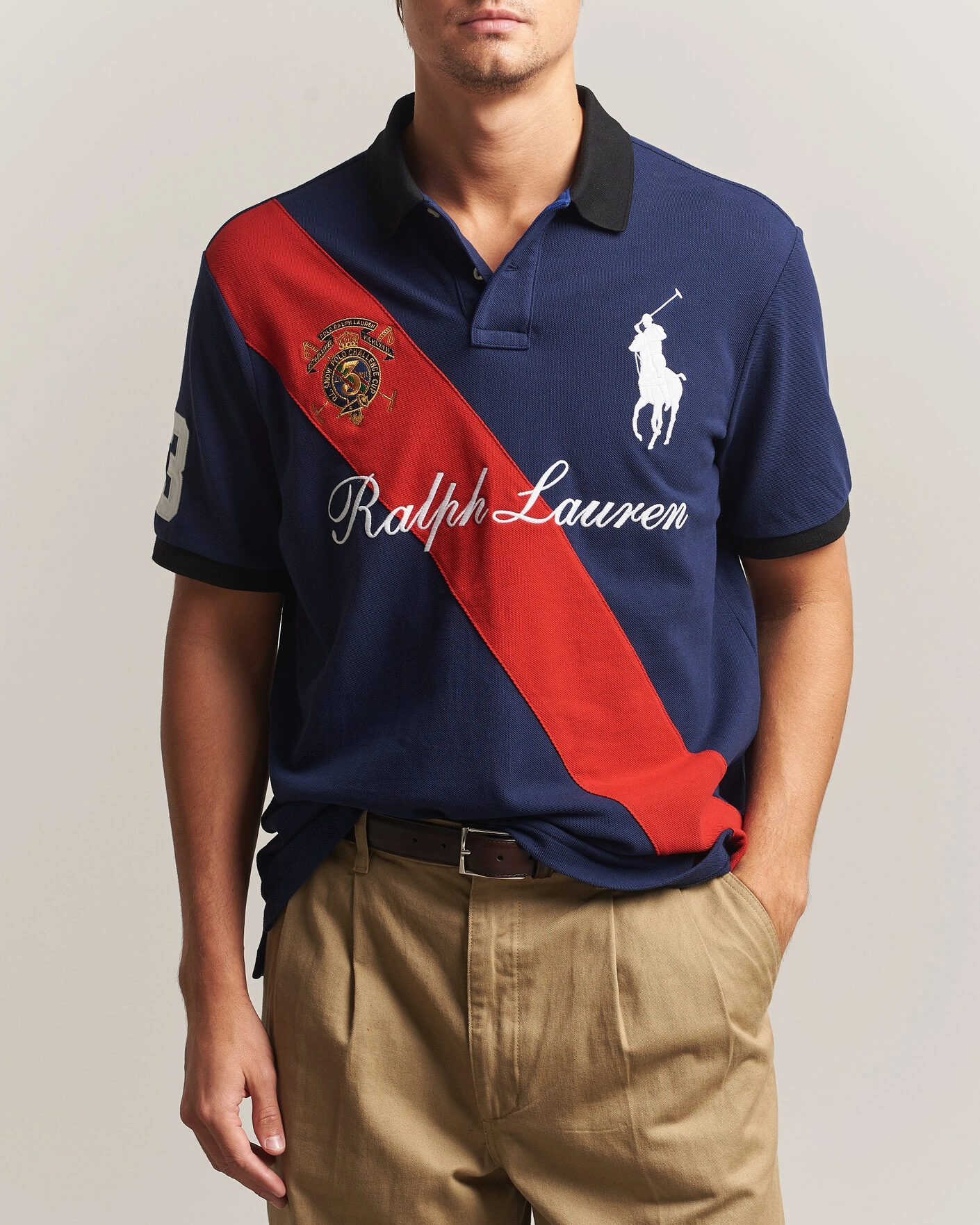 Herr | Pikéer | Polo Ralph Lauren | Classic Fit Diagonal Stripe Polo Newport Navy