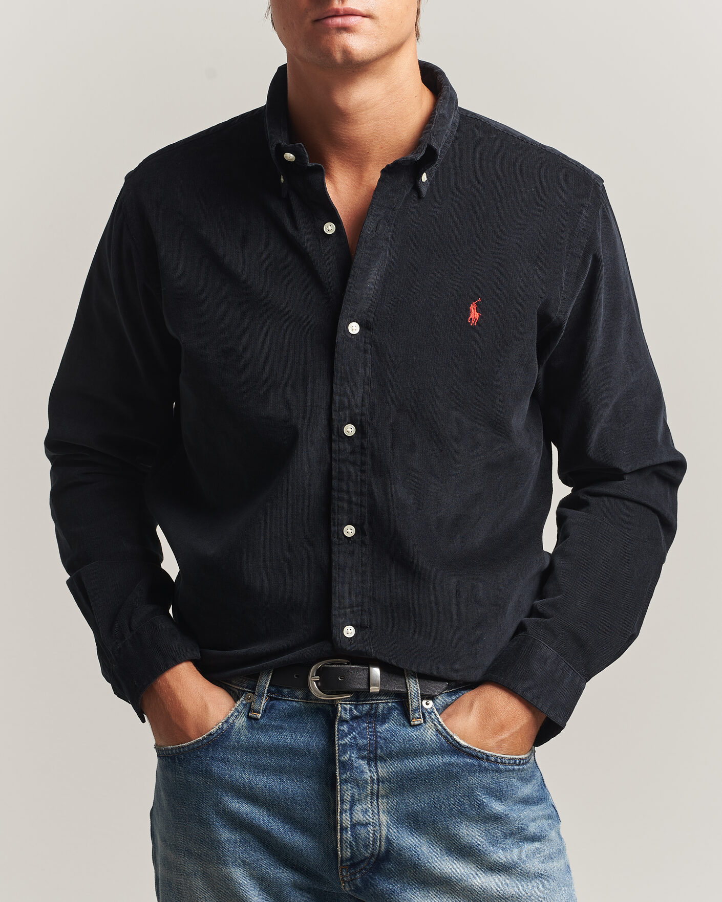 Herr | Skjortor | Polo Ralph Lauren | Custom Fit BD Corduroy Shirt Polo Black
